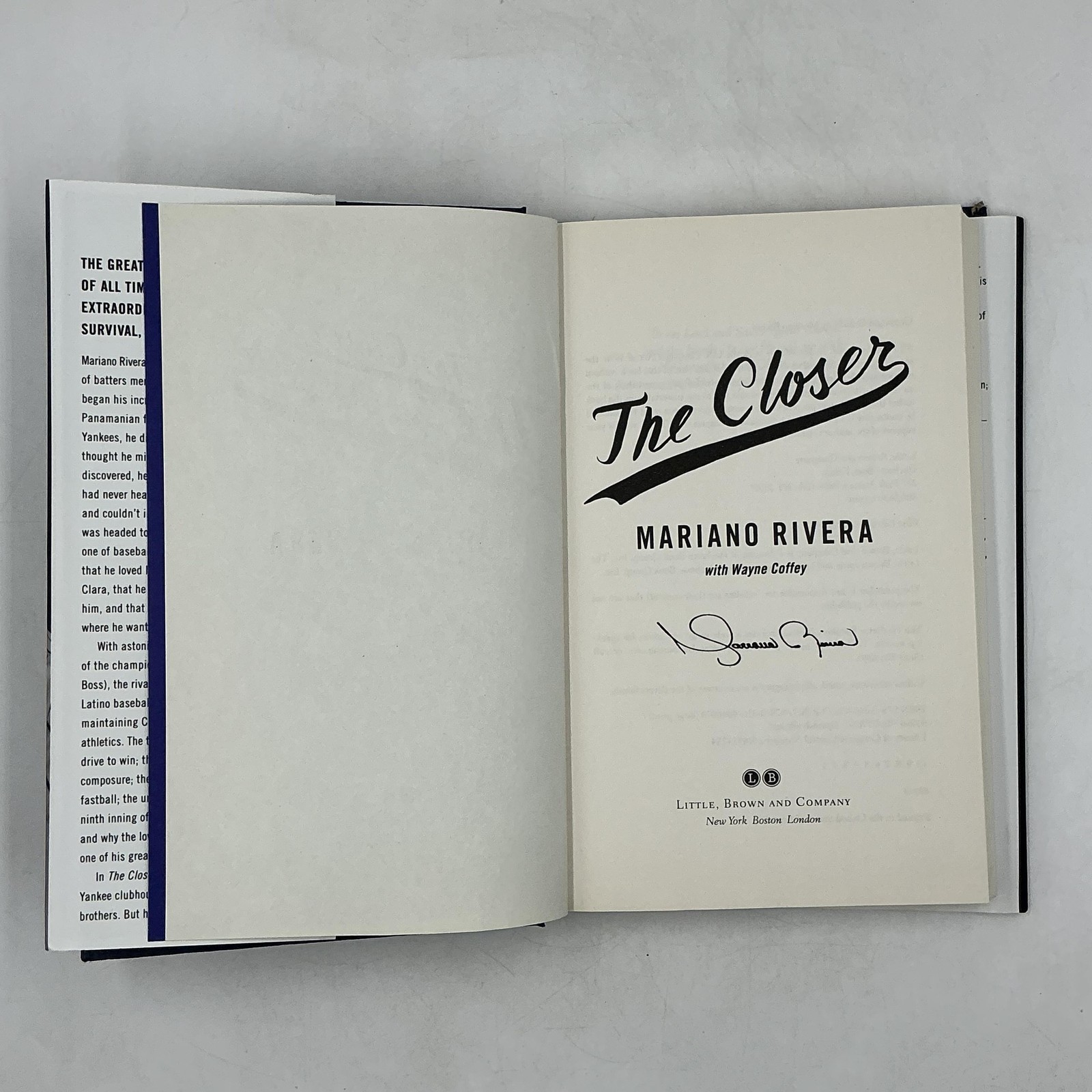 THE CLOSER: MY STORY Mariano Rivera Wayne Coffey Little Brown HC 1st Ed signed