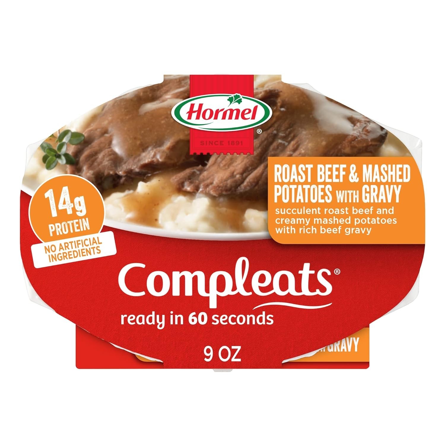 Roast Beef & Mashed Potatoes Microwave Tray – 6 Pack, 9 oz Each, Ready in 60 Sec