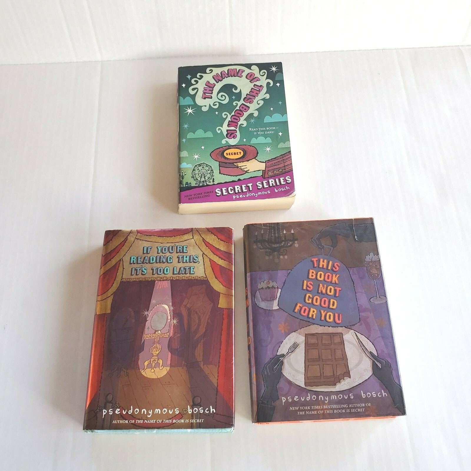 Mixed Lot of 3 Pseudonymous Bosch Books The Name Of This Book Is Secret HC PB