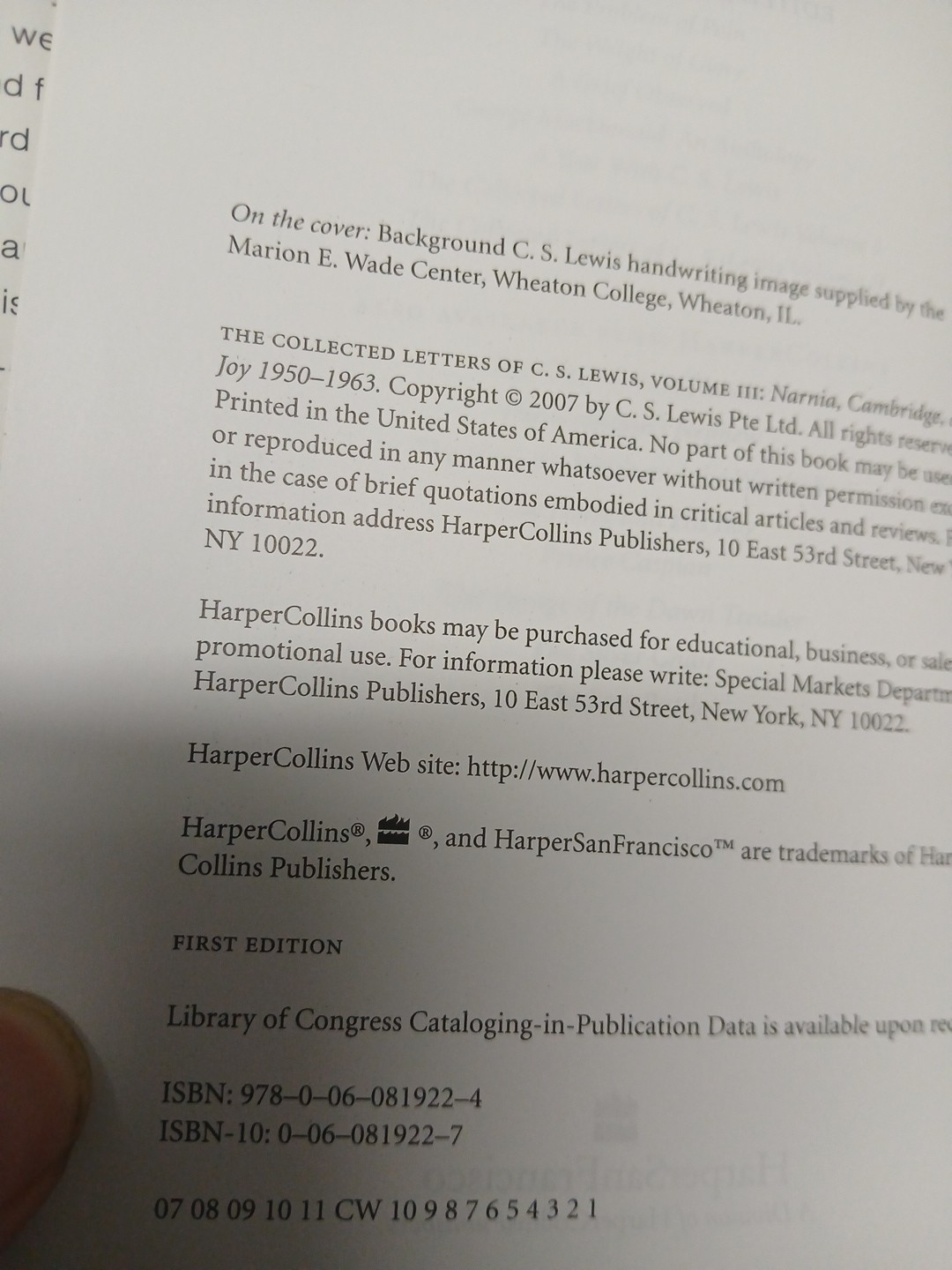 THE COLLECTED LETTERS OF C.S. LEWIS, VOLUME 3: NARNIA, CAMBRIDGE, AN… C. S. Le