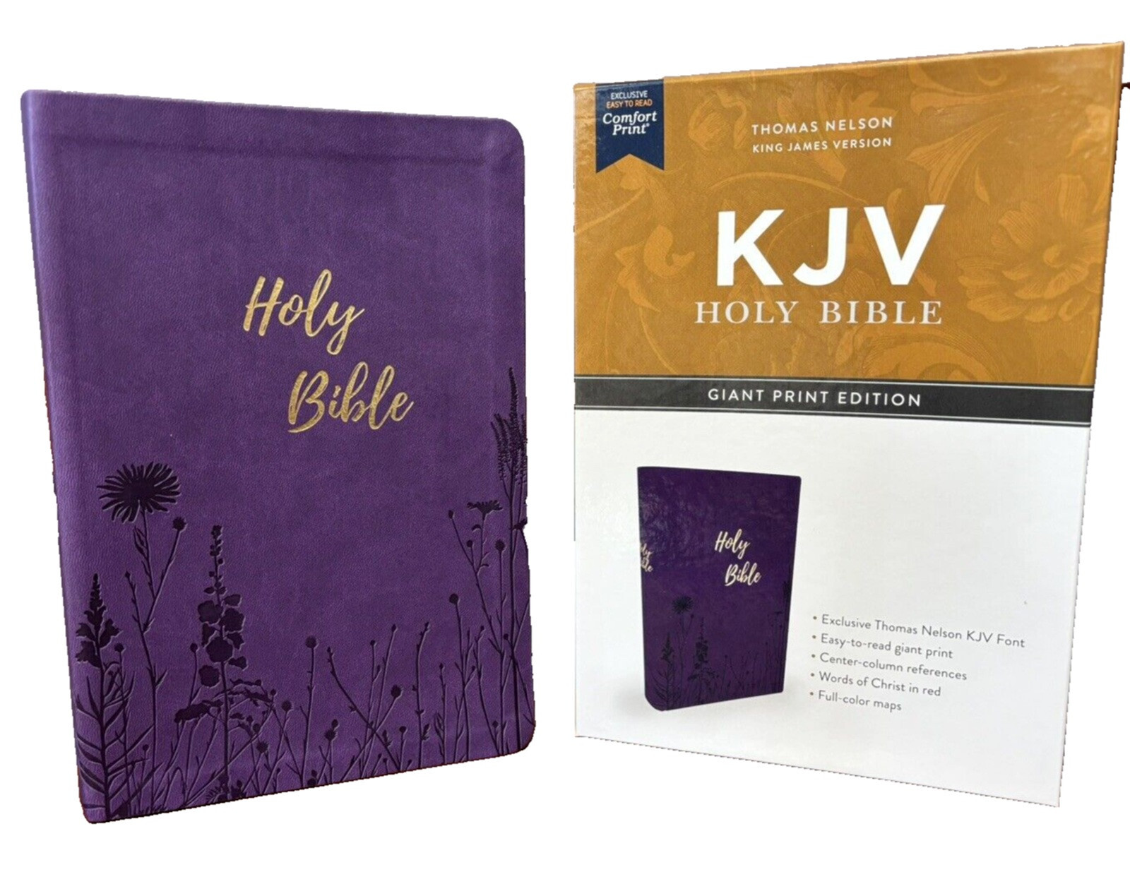 KJV Giant Print Bible Royal Purple Imitation Leather BRAND NEW in Shrink Wrap!
