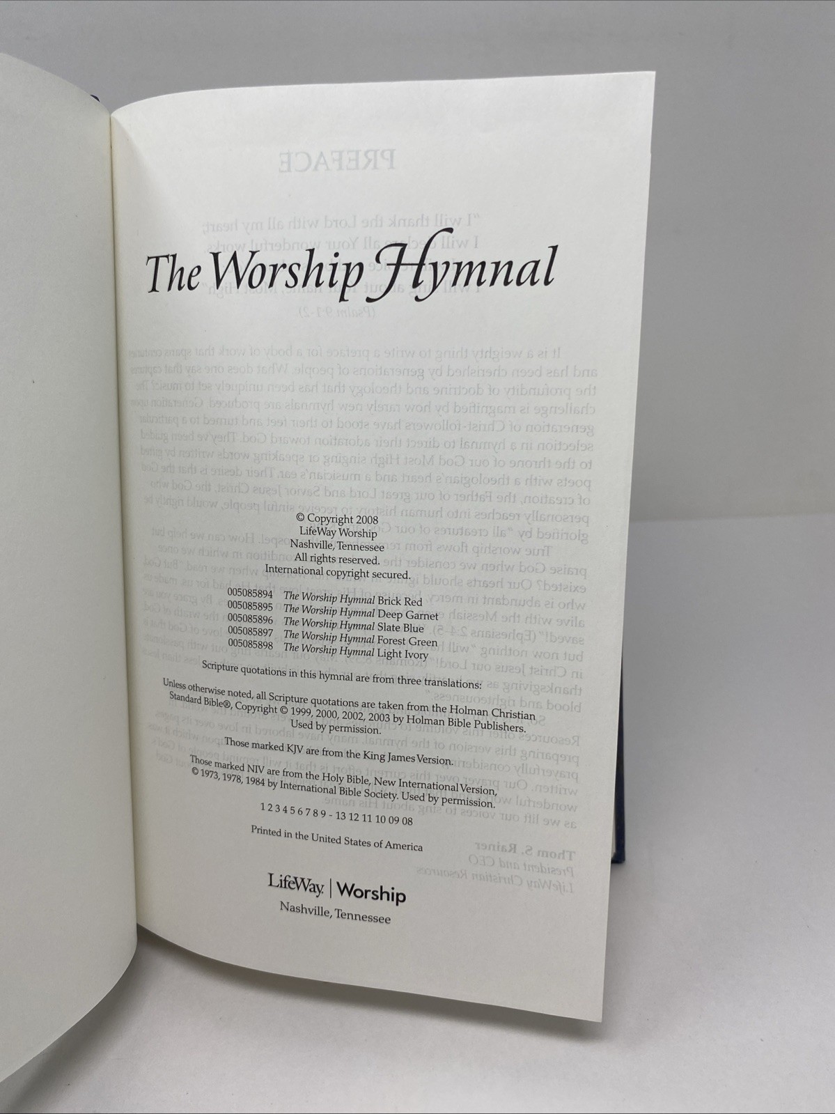 The Worship Hymnal 2008 Slate Blue HC Lifeway Worship First Edition Clean Pages