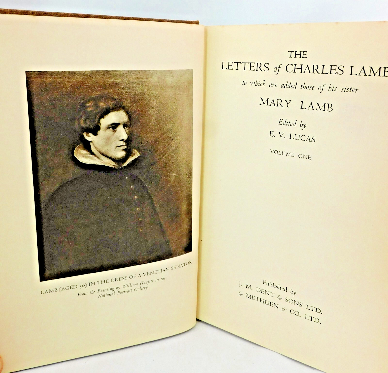 Letters Of Charles and Mary Lamb 3 Vol 1935 HC Dent Methuen Great Britain VGC