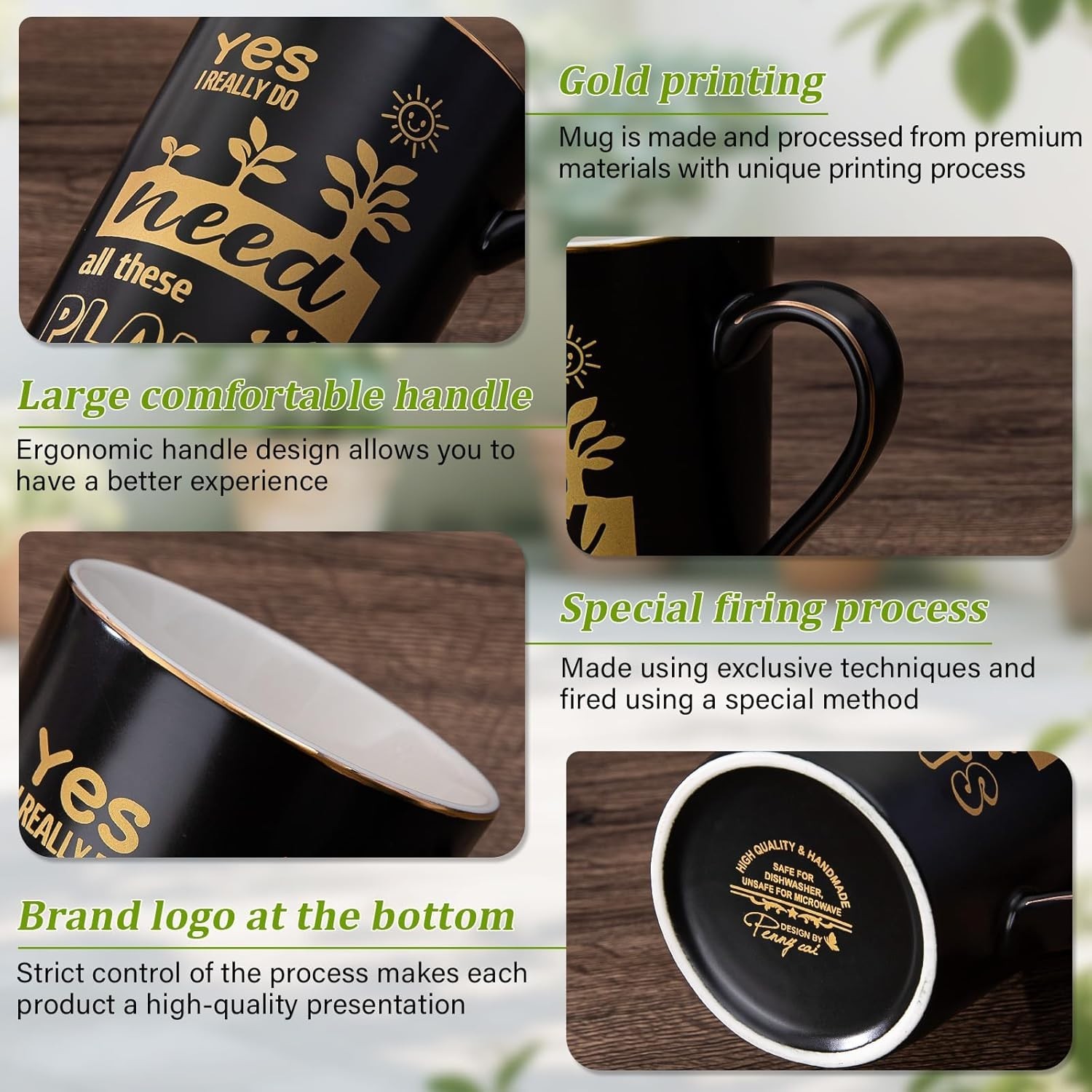 Stylish Plant Lover Mug Set 14oz