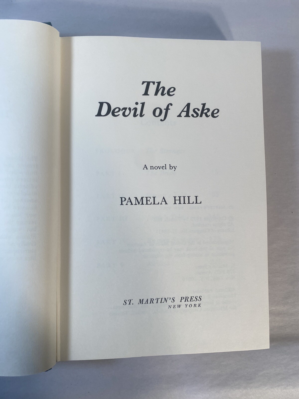 Pamela Hill – The Devil of Aske (St. Martin’s Press, 1972) HC DJ