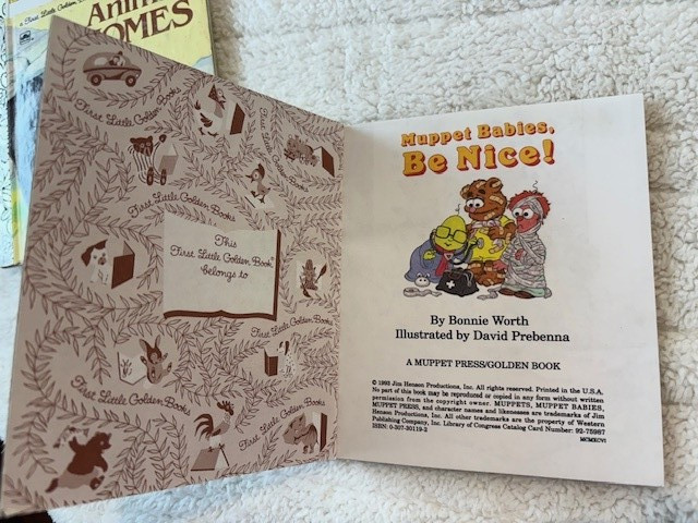 Vintage Little Golden Books Lot Muppet Babies Be Nice Dumbo Animal Homes Set 5 B