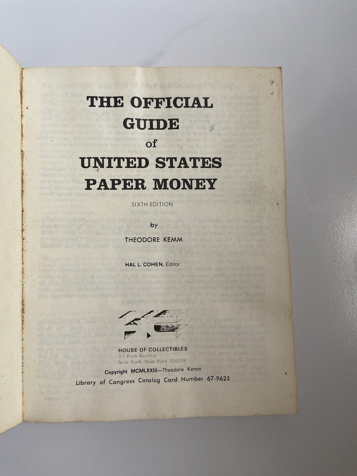Vintage U.S Coin & Paper Money Catalog Lot 1974 Stack’s Guide Price Guide Pocket
