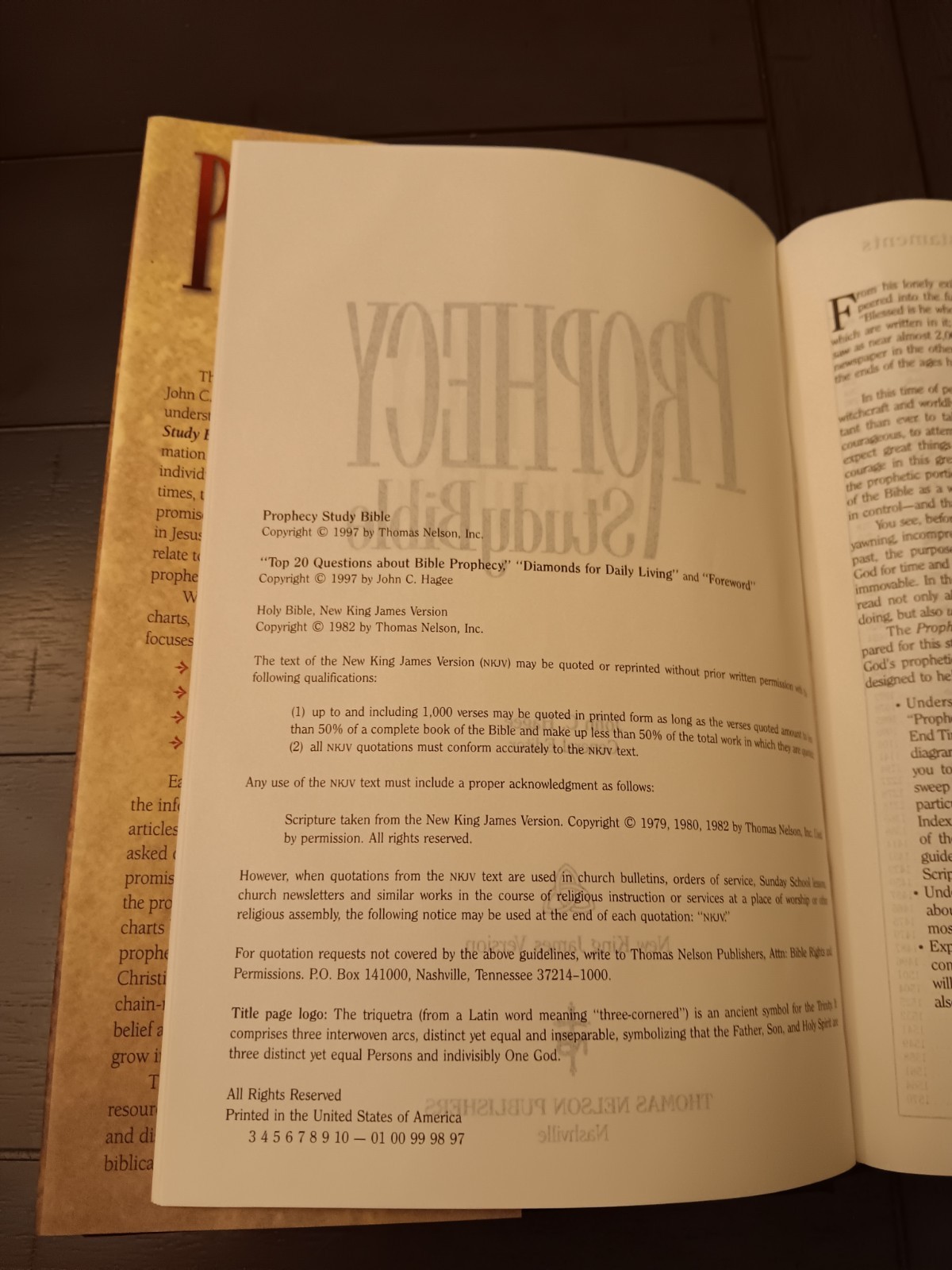 Prophecy Study Bible (New King James Version), Nelson 1462, Red Letter Edition