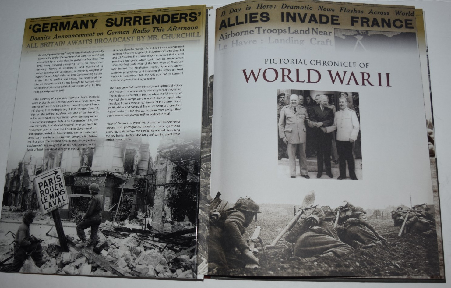 „PICTORIAL CHRONICLE of World War II,“ 124 Pages + DVD (c) 2018, Pre-0wned