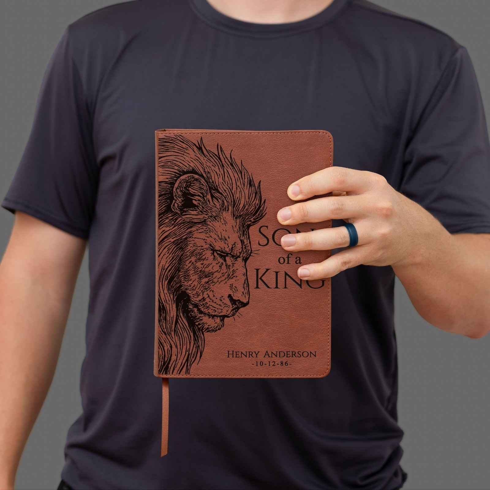 Personalized ESV Men’s Study Bible, Son of a King Lion Design, Name Engraved