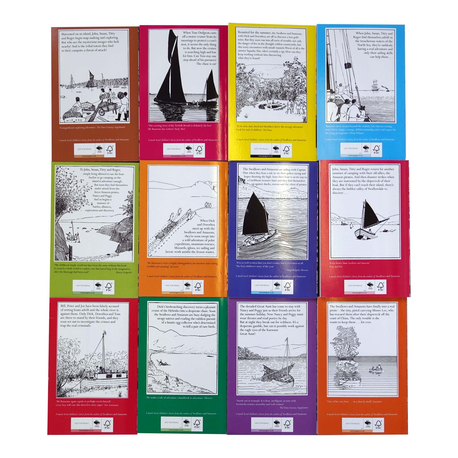 Swallows and Amazons Complete Collection 12 Books Set – Ages 8-12 – Paperback