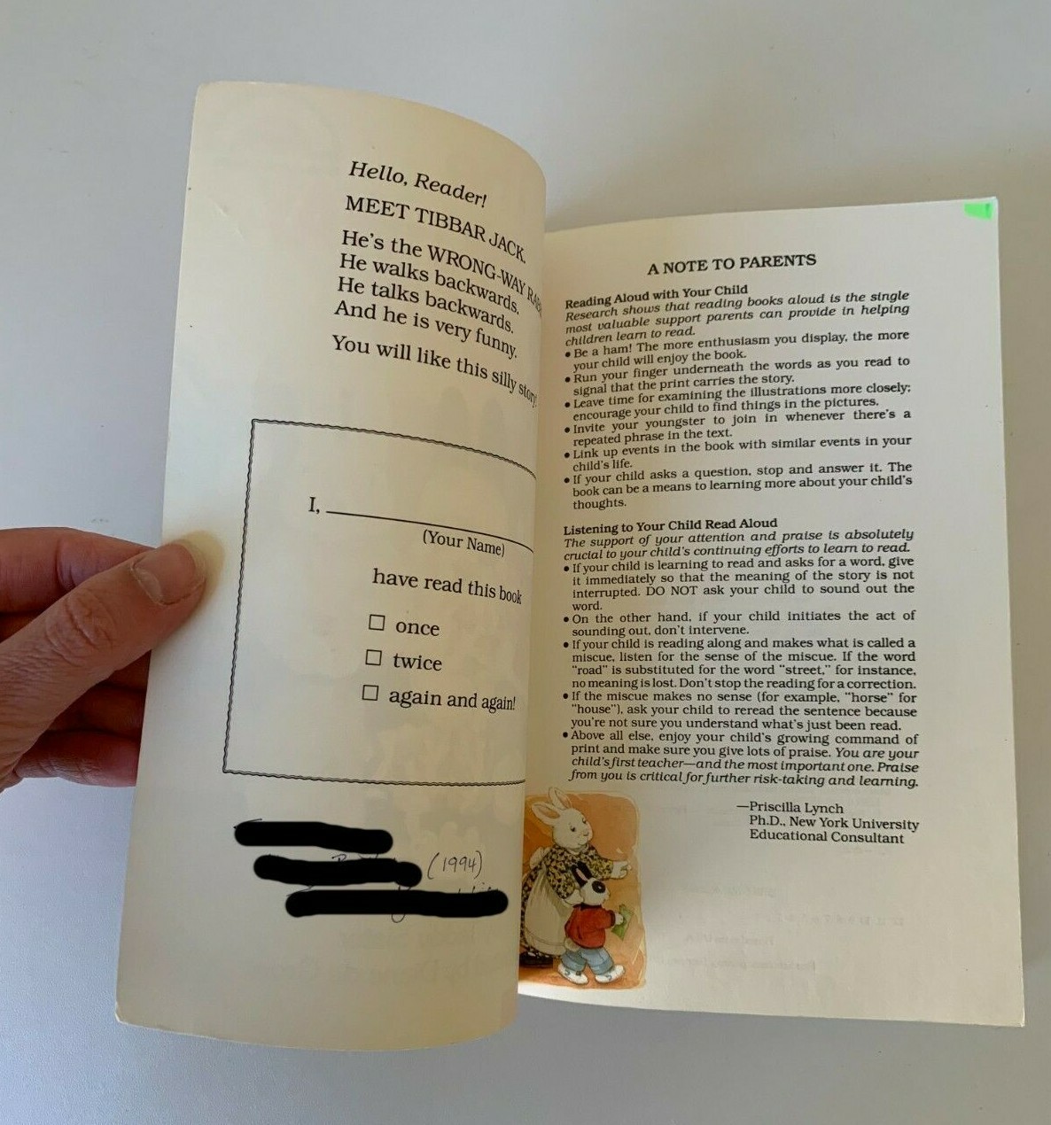 The Wrong-Way Rabbit (Hello Reader Level 2) by Teddy Slater (PB 1993) book