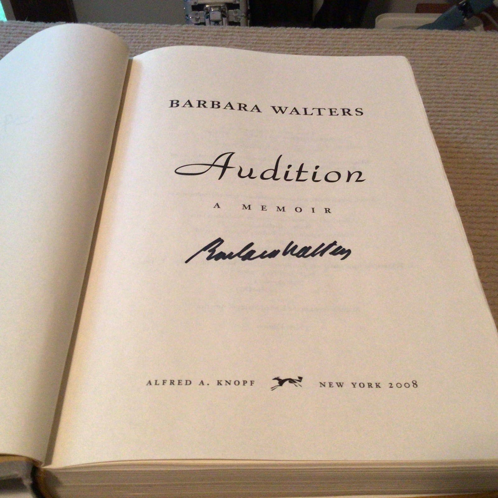 Audition : A Memoir Signed by Barbara Walters ,first Edition,(2008, HC)