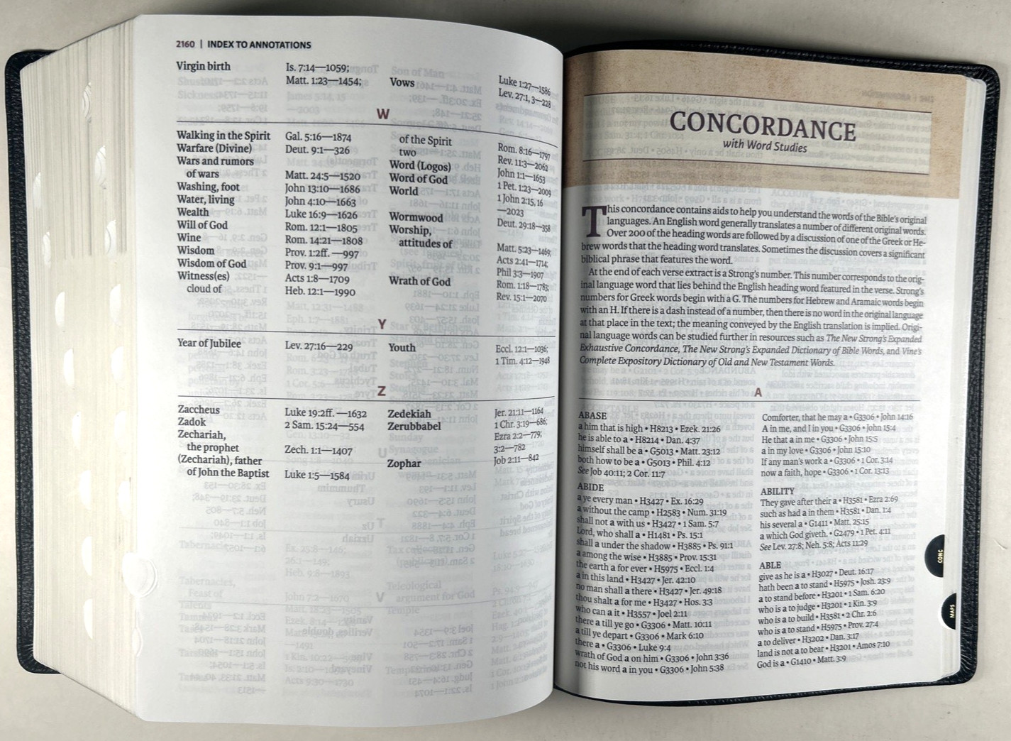 KJV Study Bible Black Genuine Leather Full Color Edition Indexed King James VG