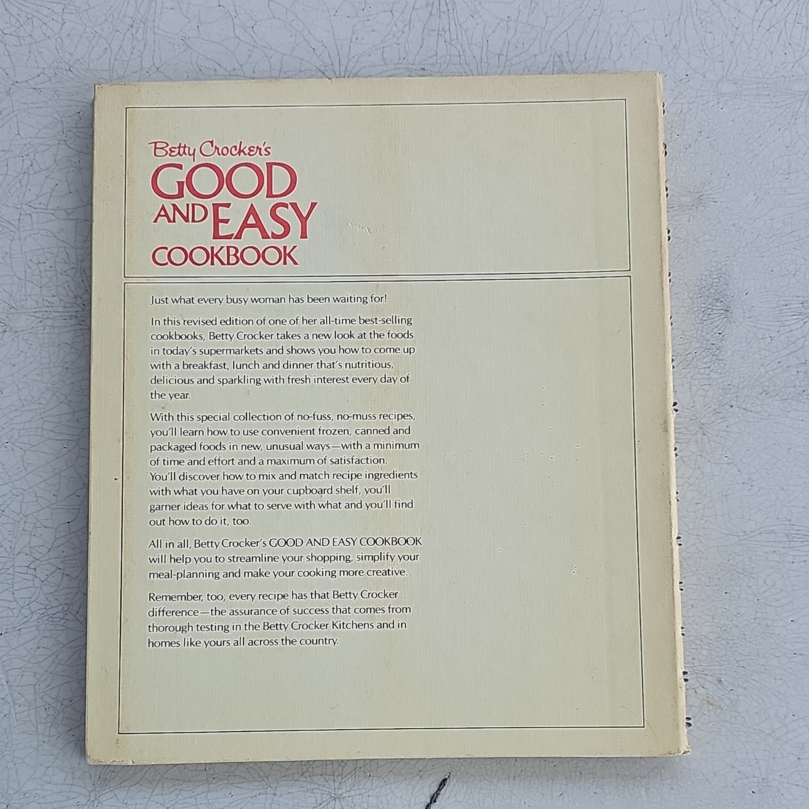 Betty Crocker Good and Easy Cookbook 1971 First Printing Spiral Bound
