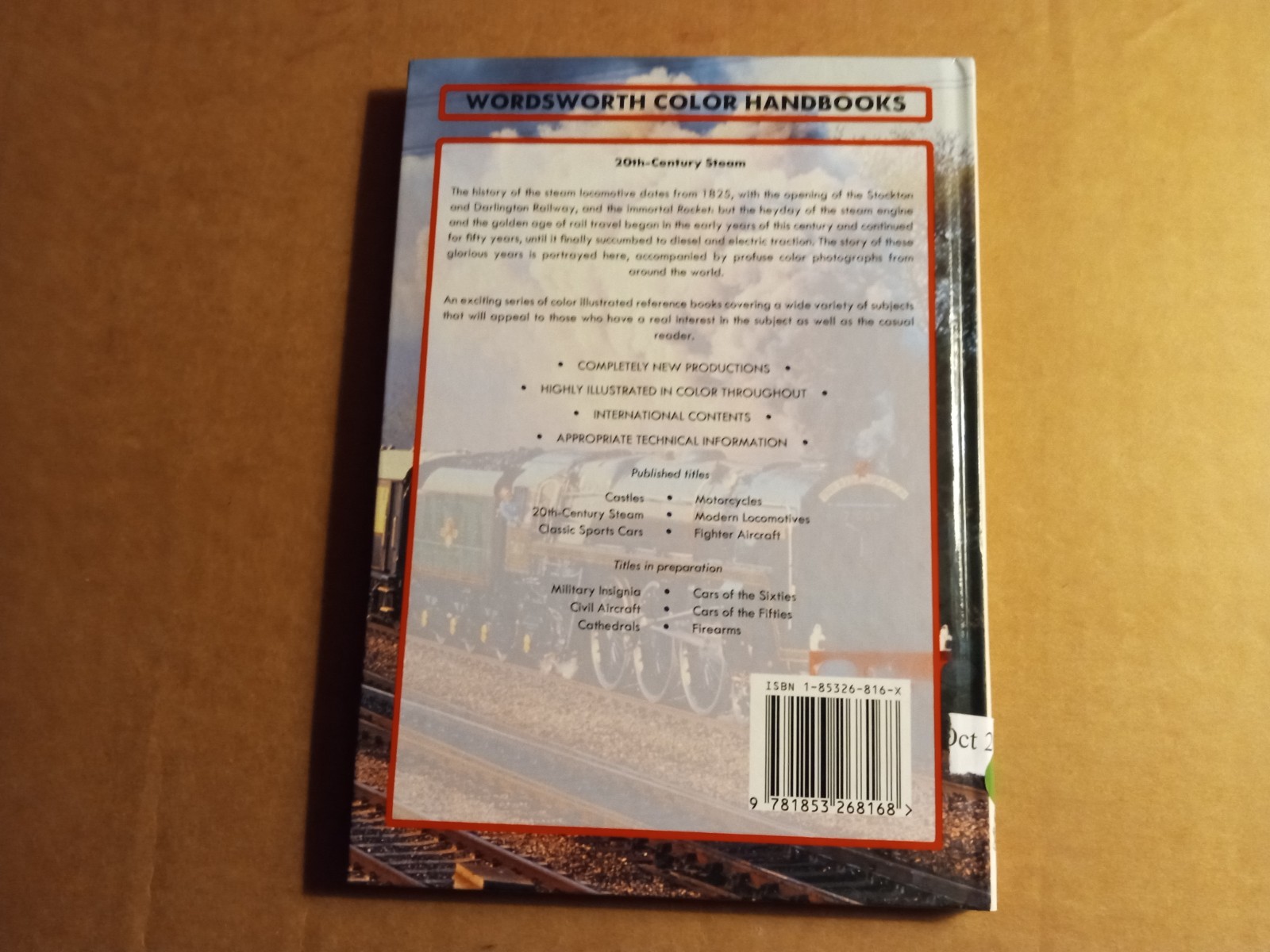 20th Century Steam (Wordsworth Colour Handbooks) By Derek Avery