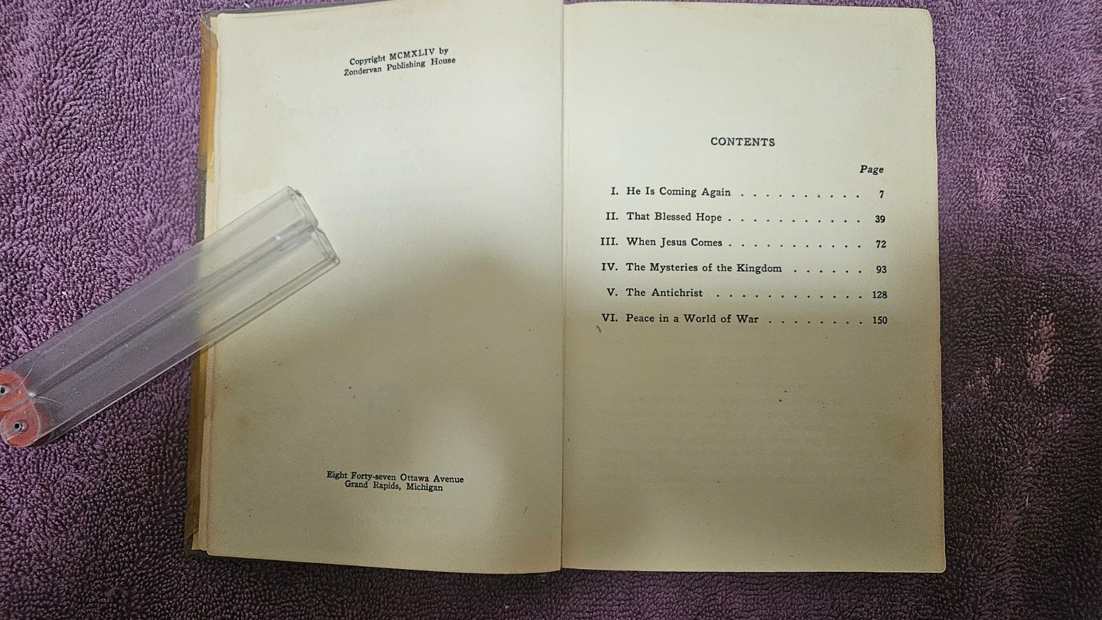‡ ✝️ Second Coming of Christ by DeHann • VTG 1944 HC 3rd Ed • Reader copy only