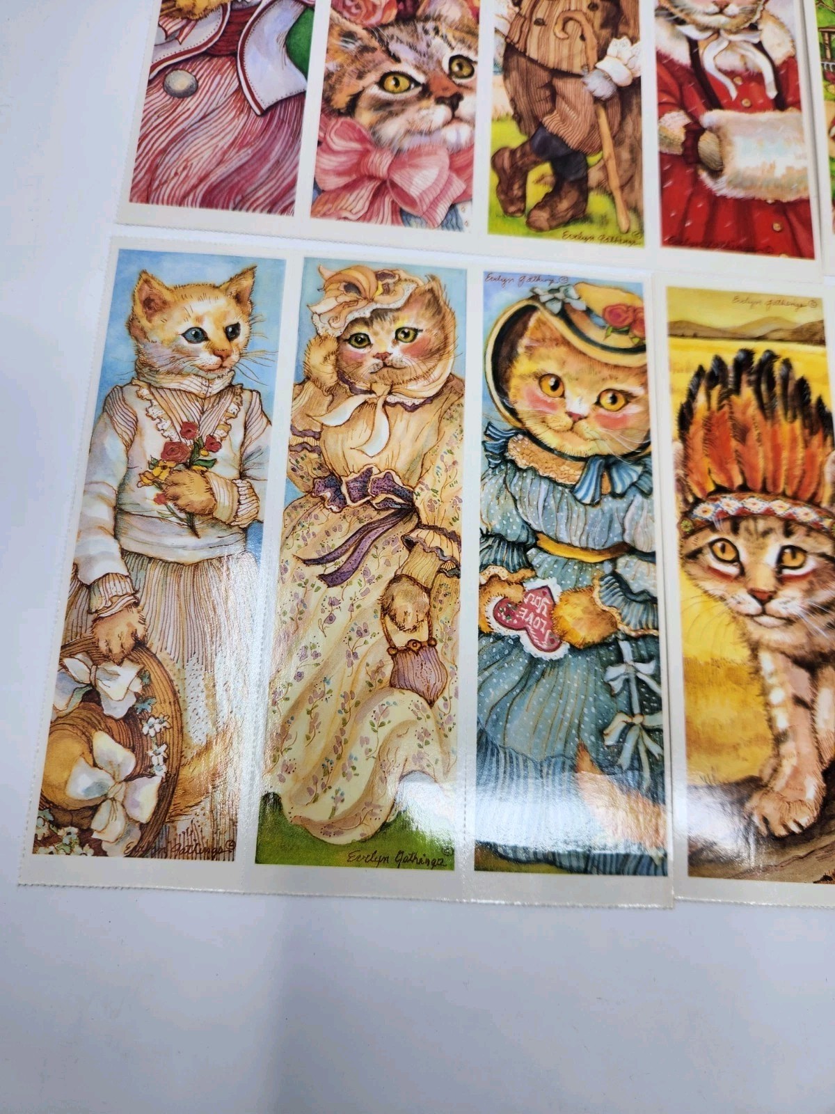 Cat and Kitten Perforated Bookmarks Pages Evelyn Gathings Dover Victorian