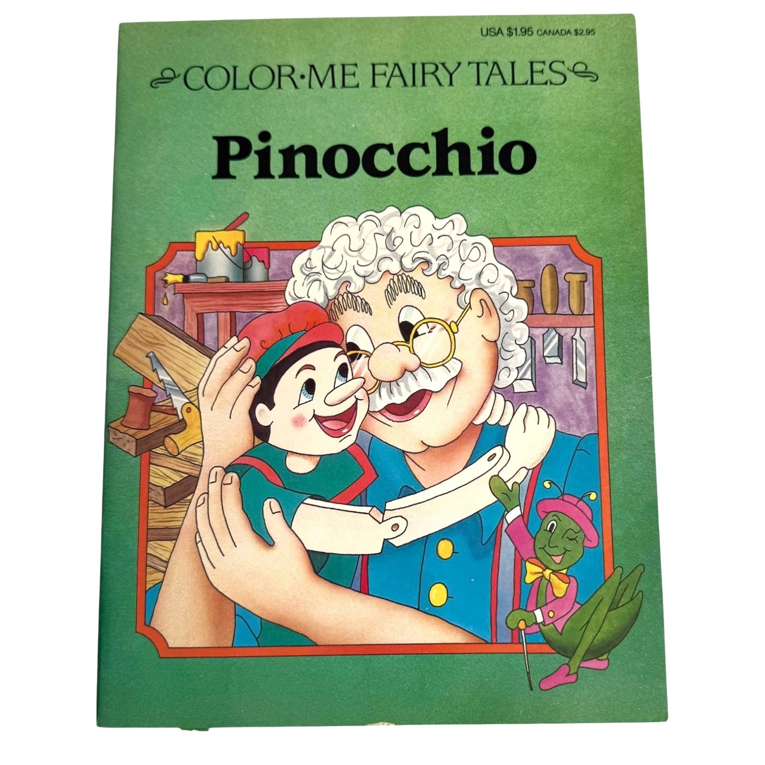 Pinocchio Coloring Book Disney 90s Vintage Color Me Fairy Tales 10.5” x 8” Usa