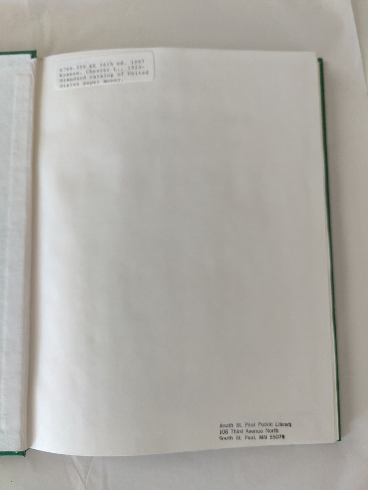 Standard Catalog of U. S. Paper Money by Bob Lemke (1997, Hardcover)
