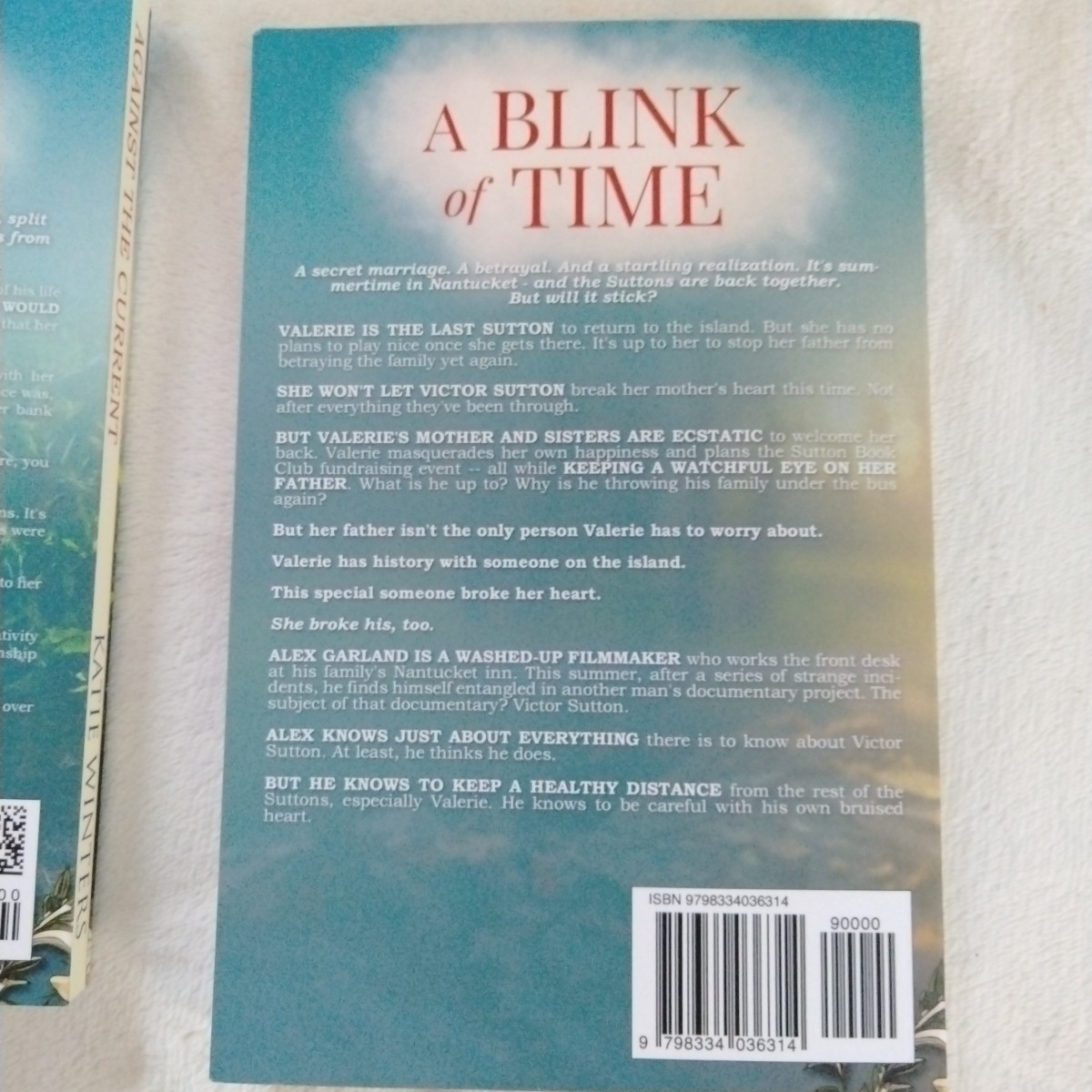 Katie Winters Book Lot Of 2 PB Against Current Blink Of Time Sutton Book Club