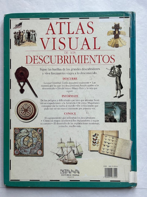 Atlas visual de los descubrimientos, hardcover, 64 clean pages, 10.5 in x 14 in