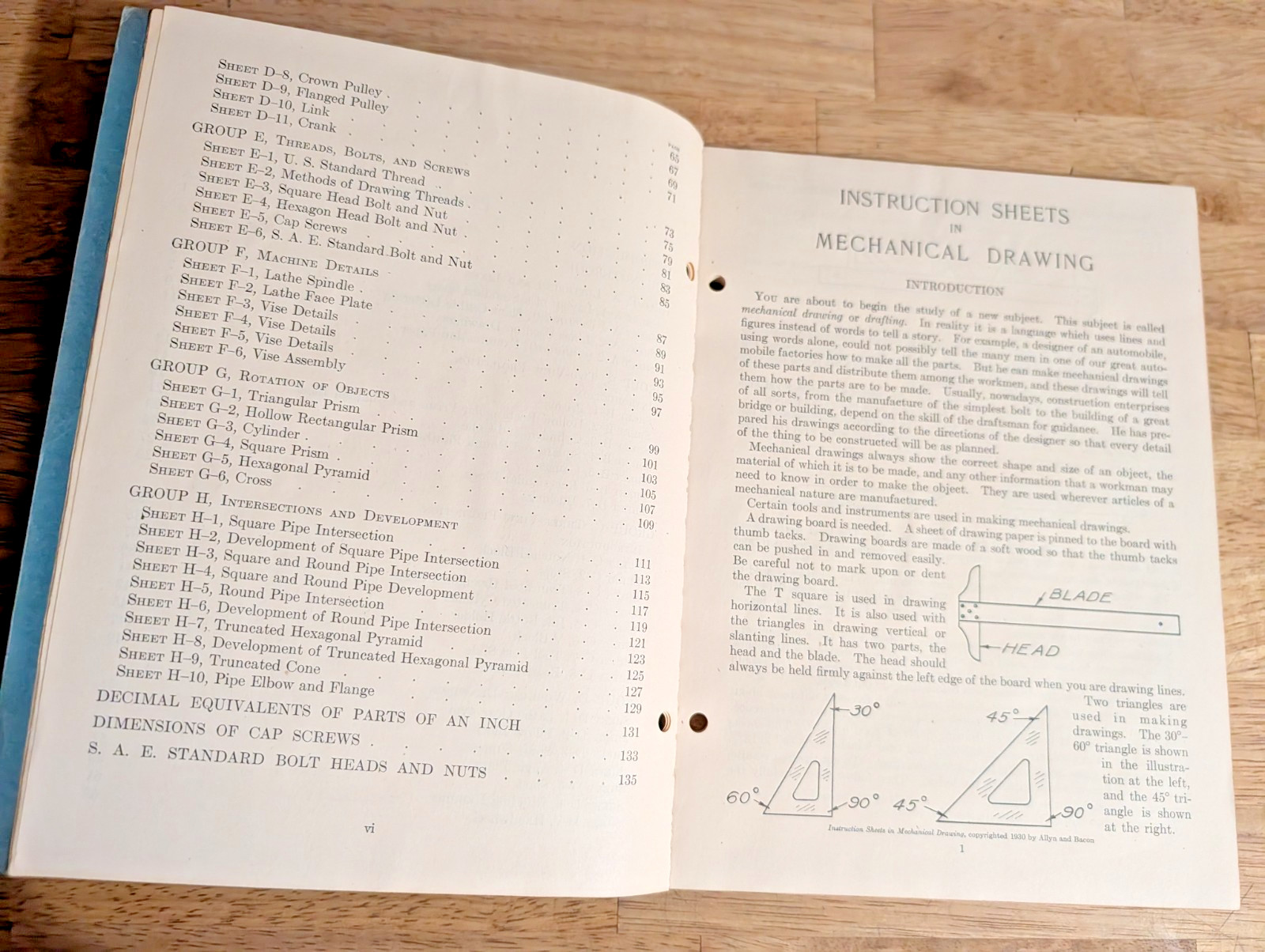 Instruction Sheets in Mechanical Drawing – Allyn & Bacon 1947 Drafting Manual