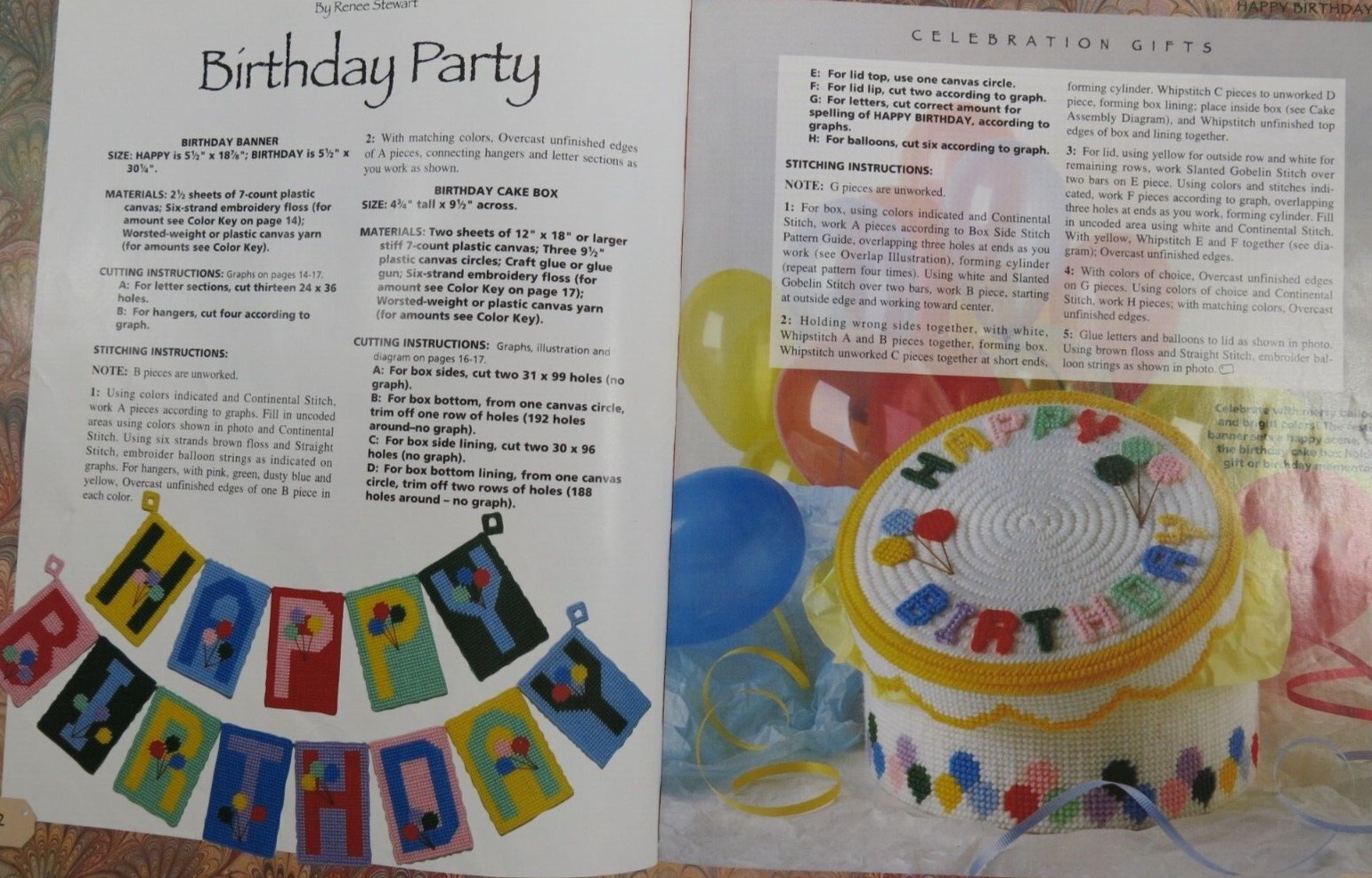 Hardcover „Plastic Canvas Celebration Gifts“ Book, 160 pages for 67 DIY Gifts
