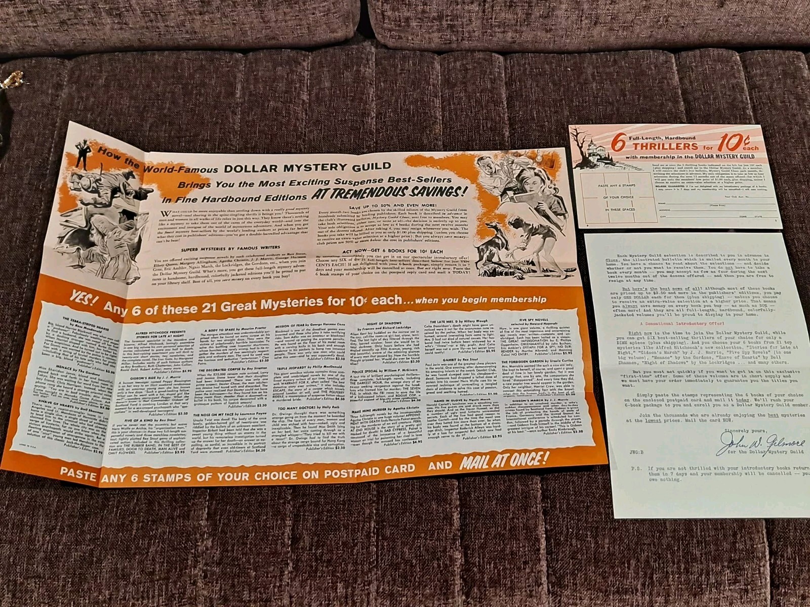 Detective Book club advertising package with poster from early 60th