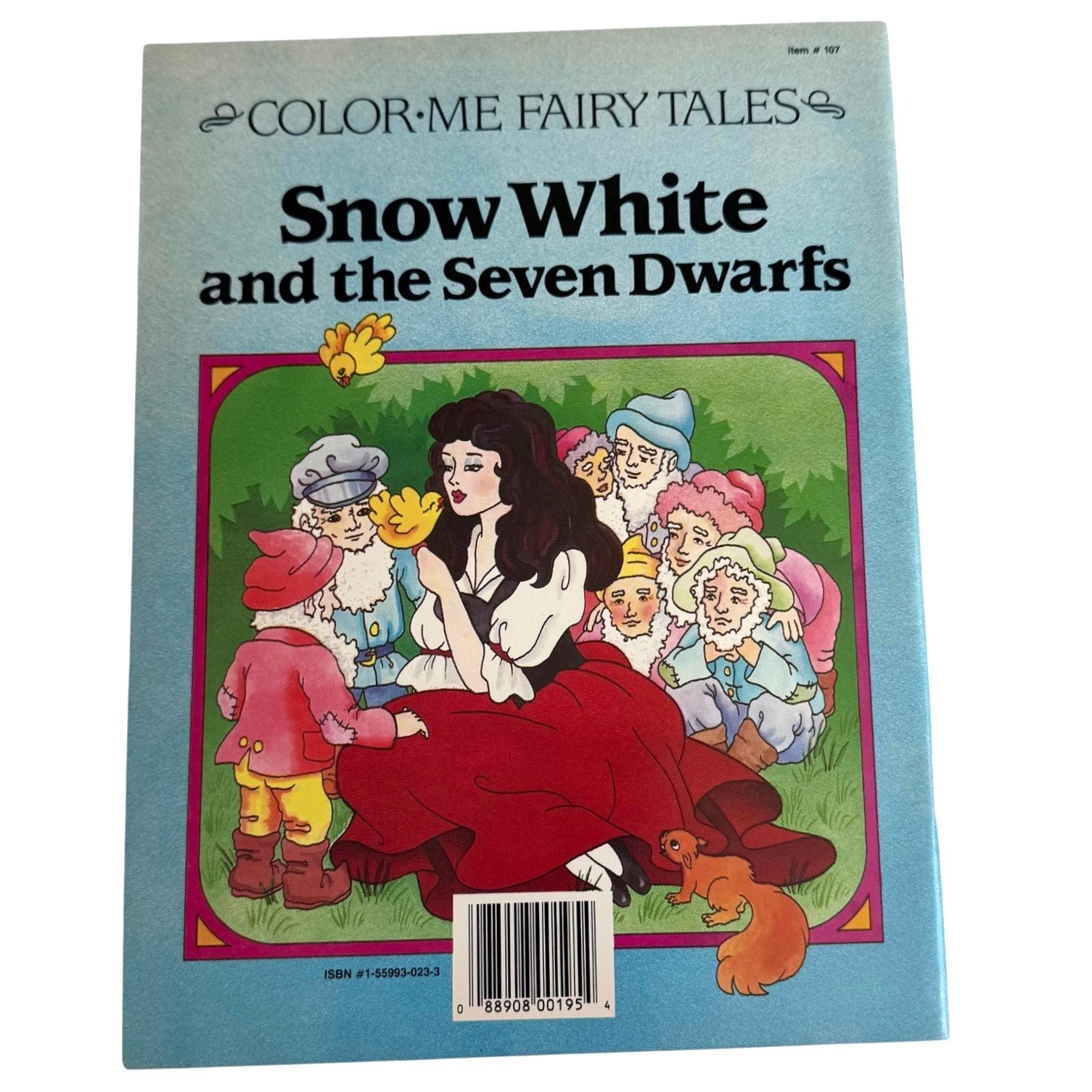 Snow White Coloring Book Princess 90s Vintage Color Me Fairy Tales 10.5” Usa
