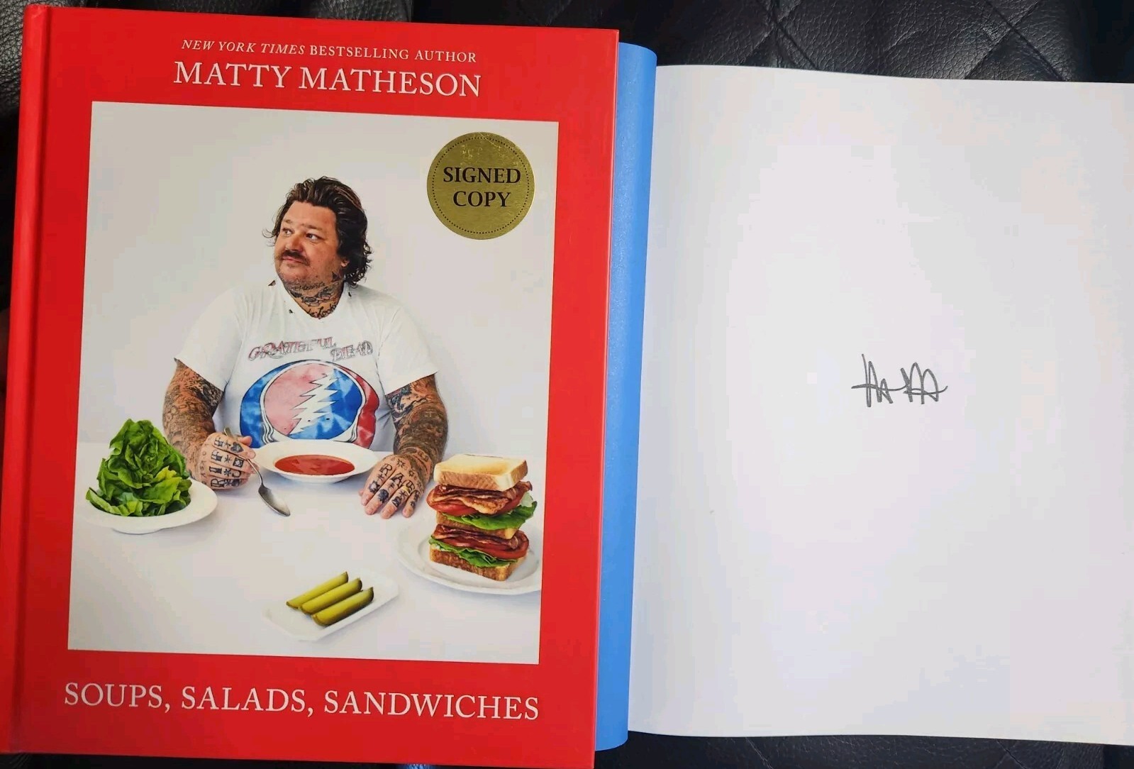 SIGNED Matty Matheson AUTOGRAPHED Cookbook Soups, Salads, Sandwiches – THE BEAR