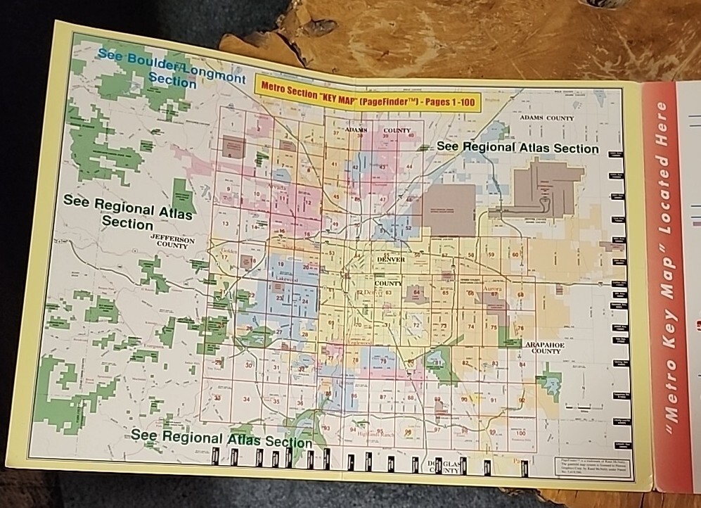 RARE Pierson Guides Denver Regional Street Atlas Map Book 1998 Edition