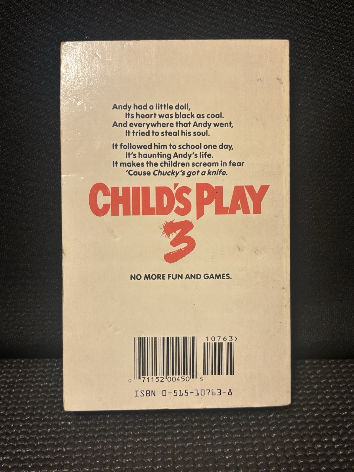 Child’s Play 3 – Matthew J. Costello – Movie Tie-in 1991 paperback 1st Printing