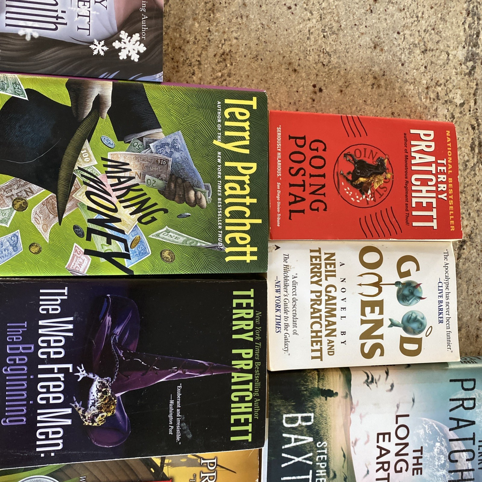Terry Pratchett–Lot of 11 PB, 4 HC various titles, Good Omens, Jonny & the Bomb