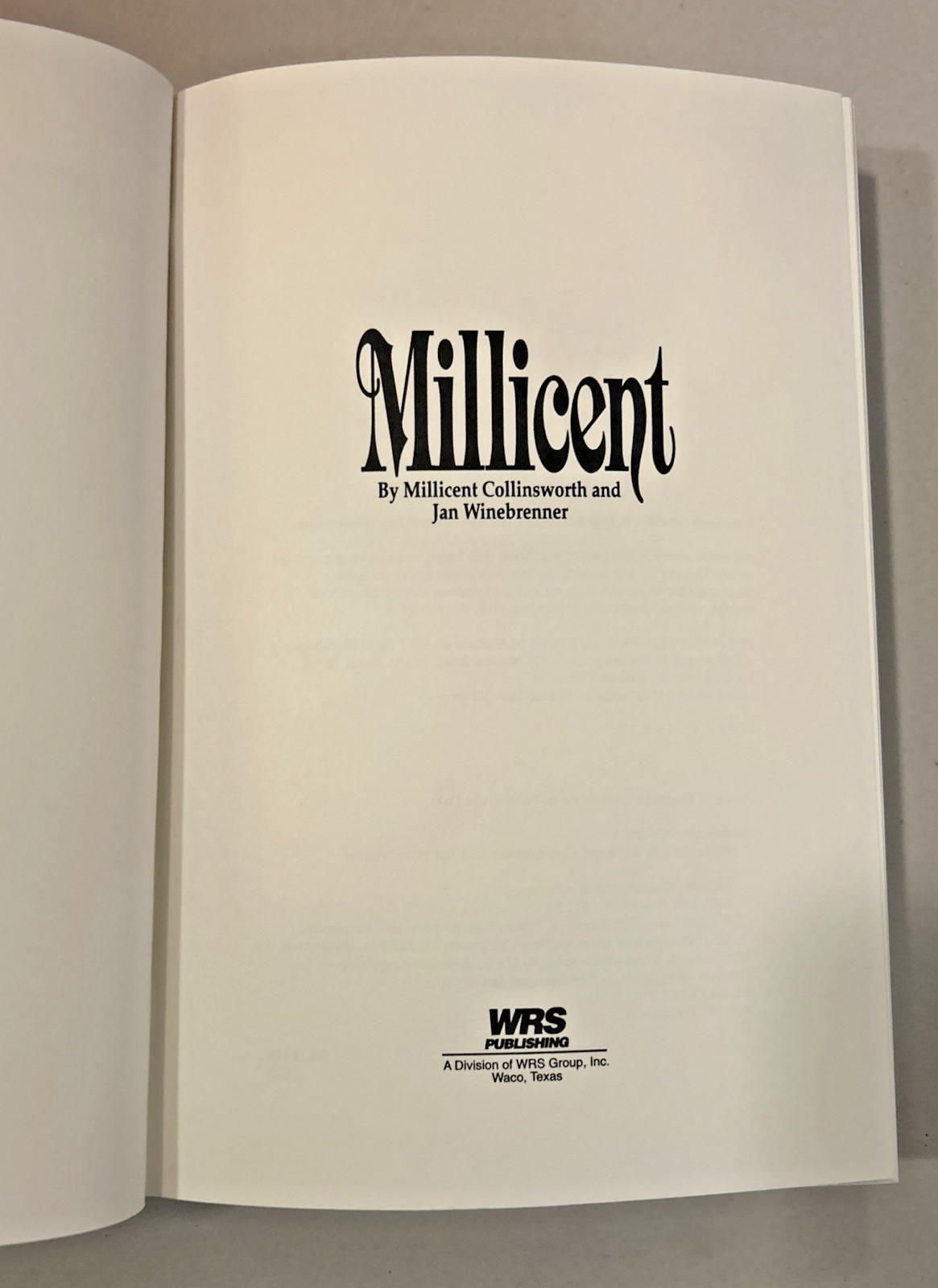 *SIGNED* ~ Millicent ~ Millicent Collinsworth ~ Hardcover ~ Dust Jacket