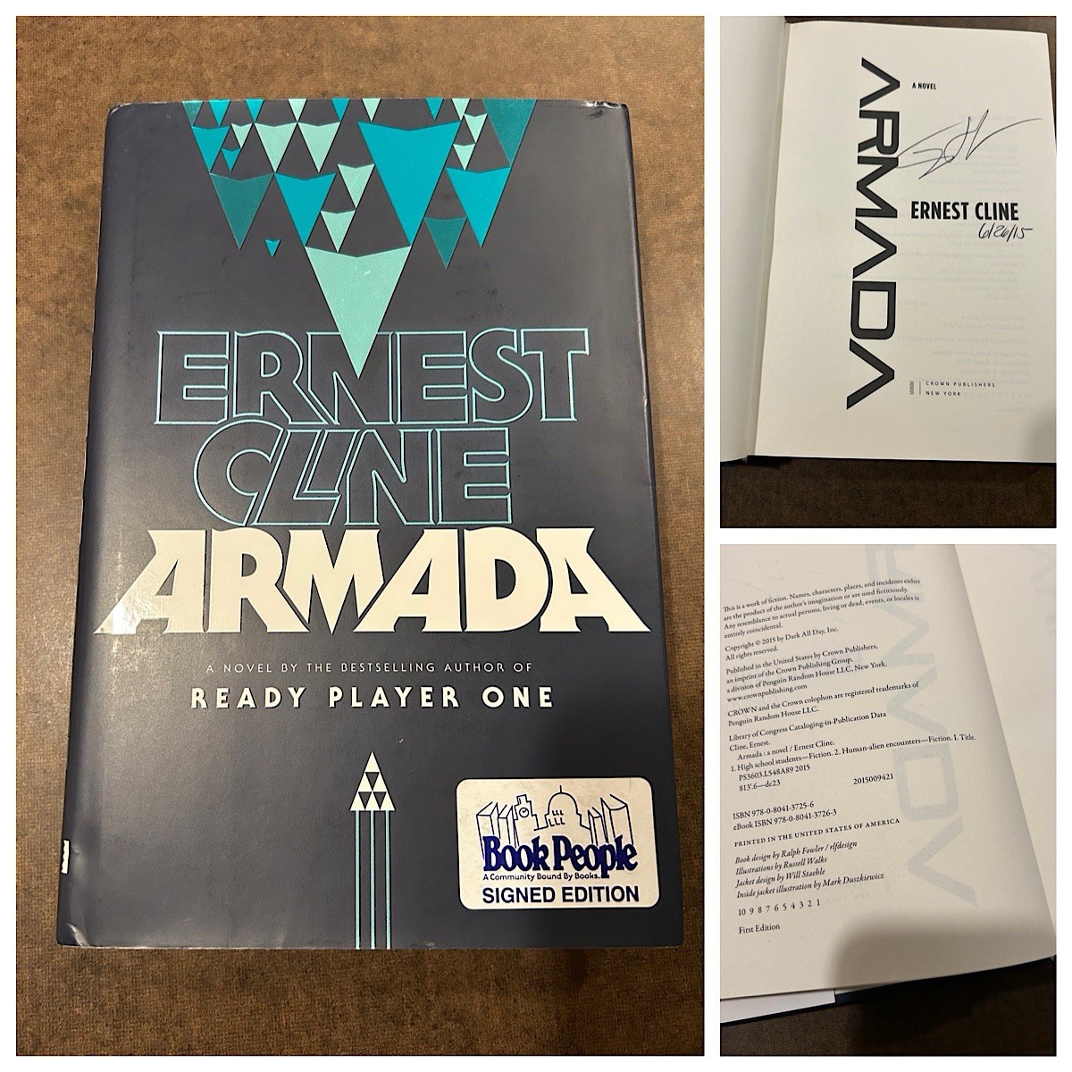 SIGNED!!! Armada by Ernest Cline (2015 Hardcover) 1st edition, 1st print (Auto)