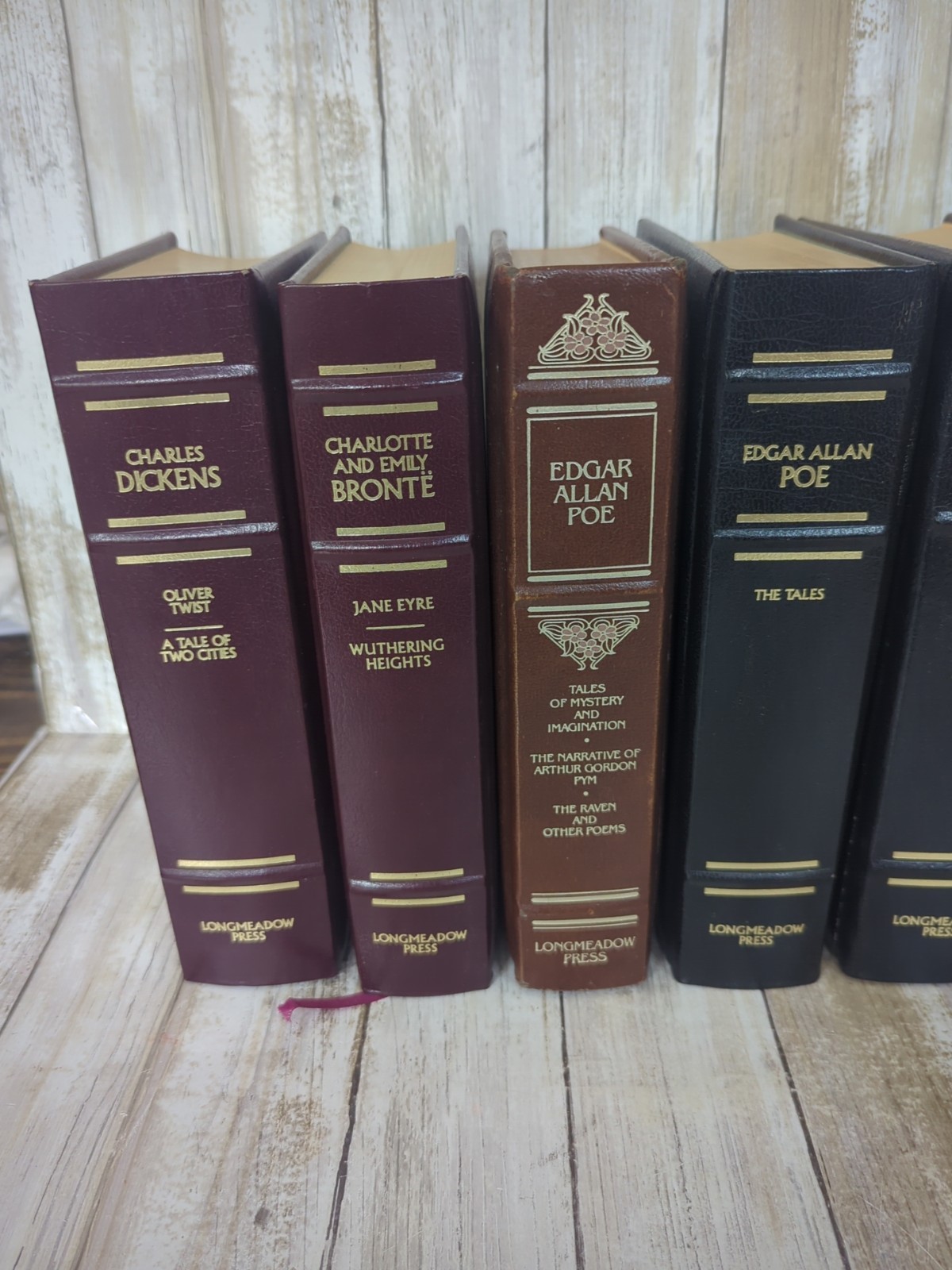 8 Longmeadow Press Bonded Leather Books – all the classics in great condition