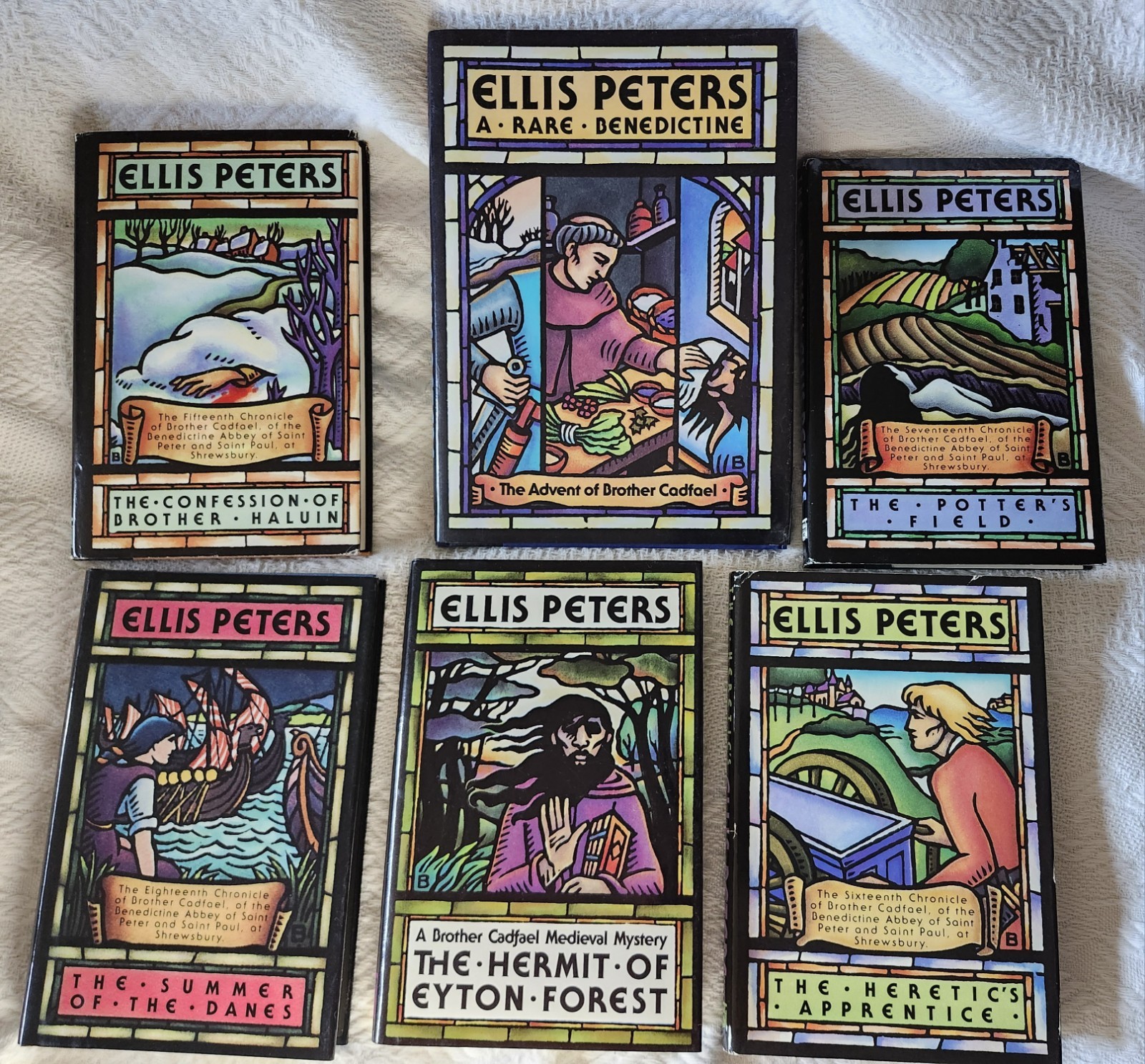 Ellis Peters Brother Cadfael Mystery Book Lot x 6 HB/DJ Vintage, like new