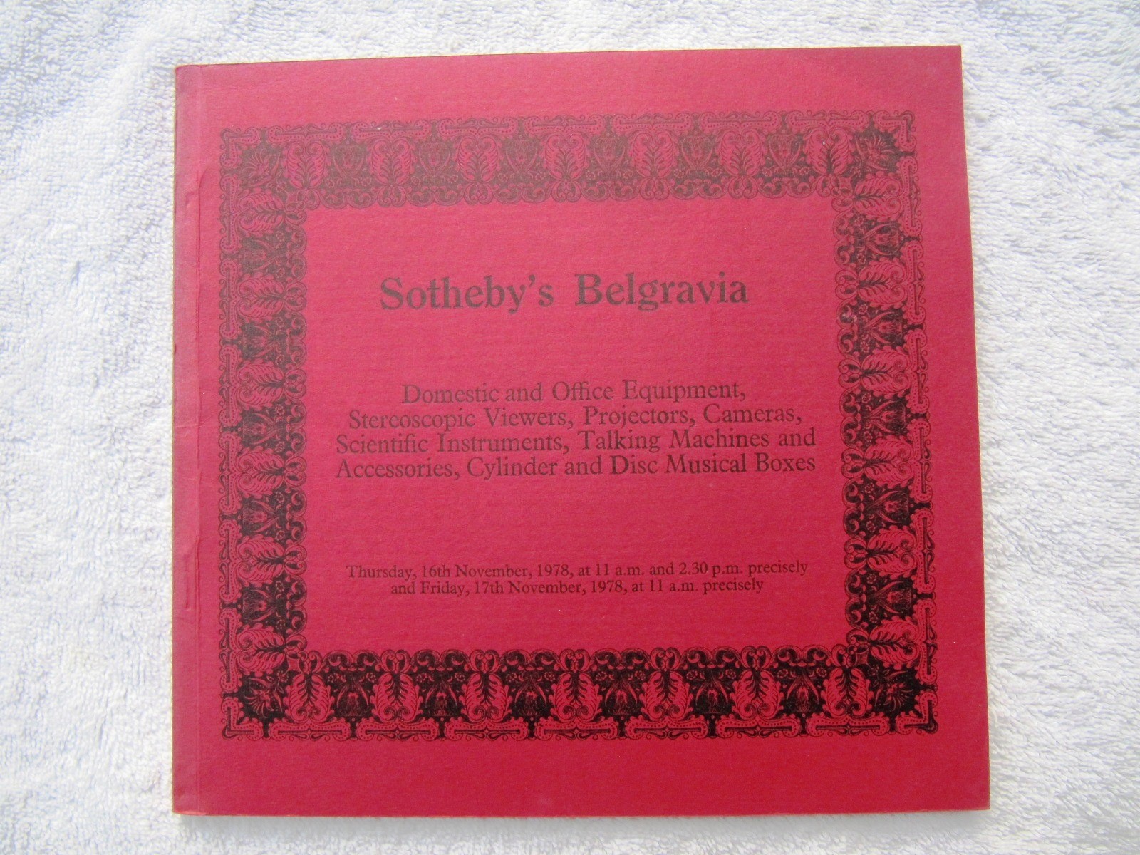 SOTHEBY’s AUCTION CATALOG 1976 Tin Foil Phonographs Gramophone Music Boxes