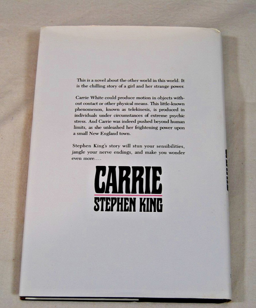 Carrie By Stephen King Hardcover 1974 1st Edition W/ Dust Jacket Doubleday