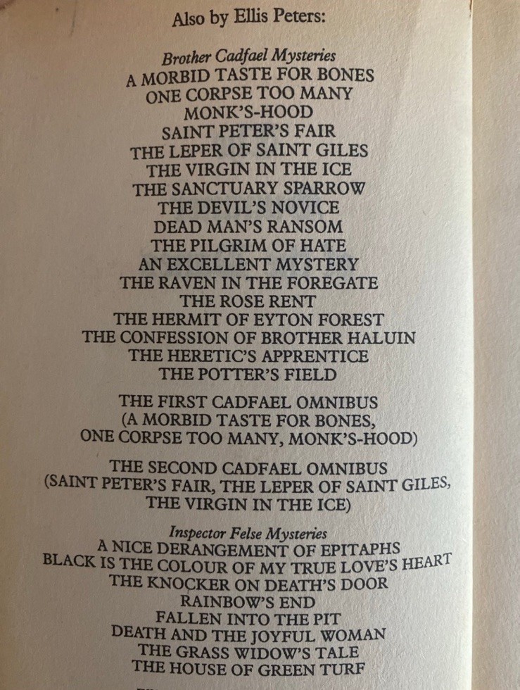 Ellis Peters 1970 Brother Cadfael Mysteries Lot: Hermit, Monk’s Hood, Virgin Ice