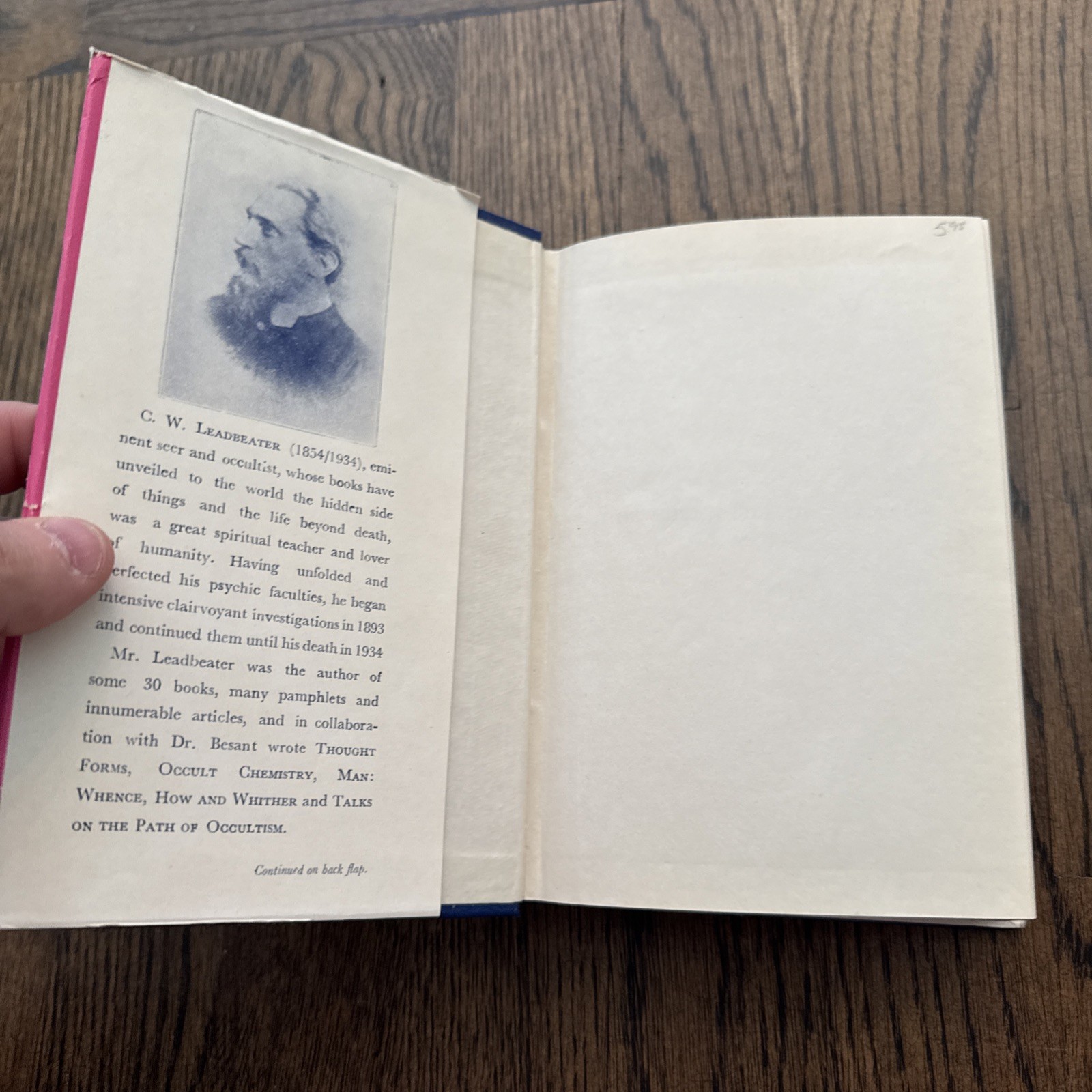THE HIDDEN SIDE OF THINGS BY C.W. LEADBEATER 1977 HC DJ Occult