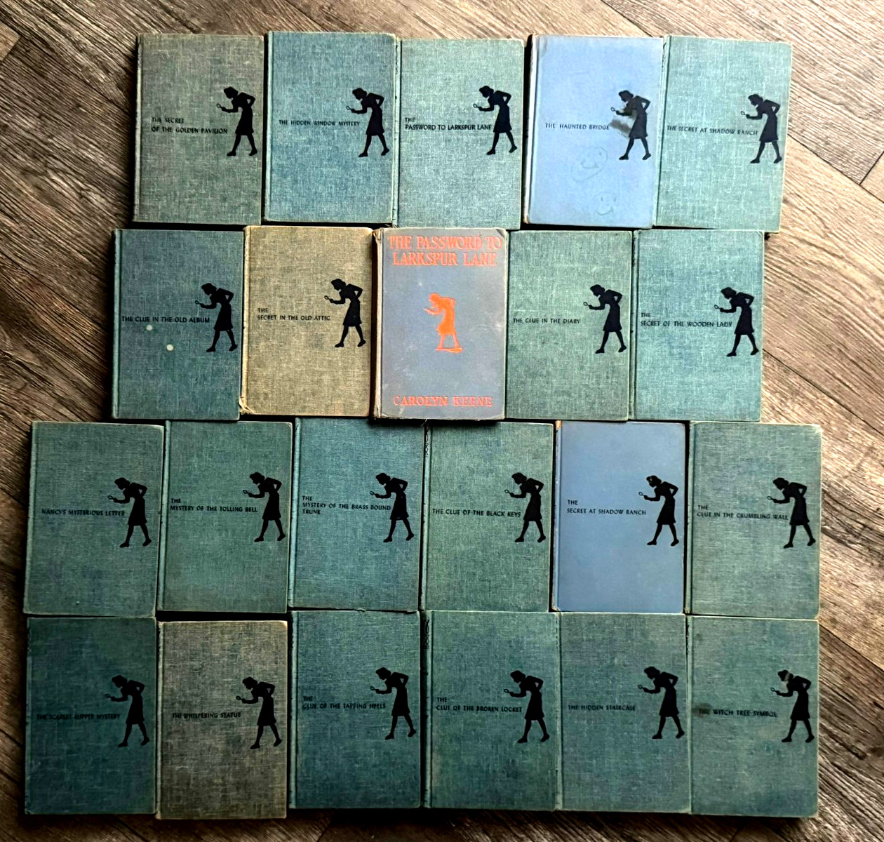 NANCY DREW MYSTERY STORY Book Hardcover 22pc Lot Blue Tweed Carolyn Keene