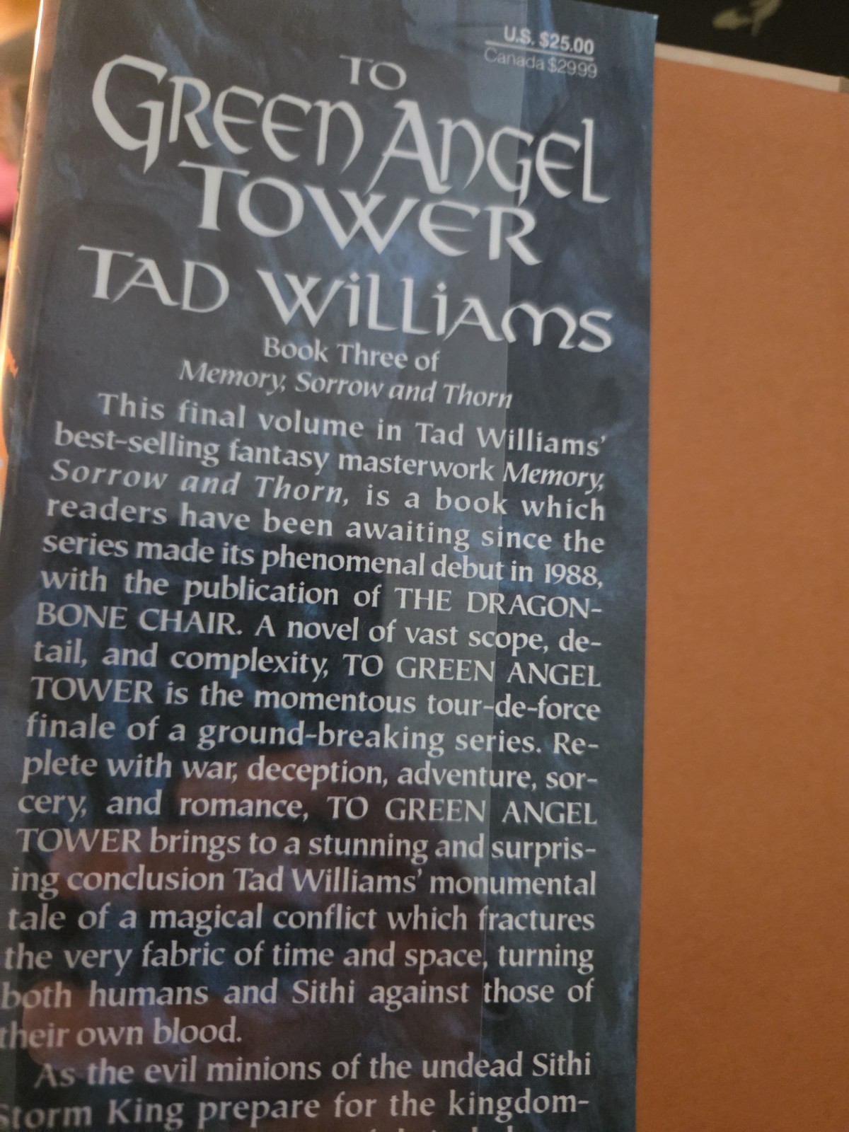 Tad Williams To Green Angel Tower Memory Sorrow Thorn Hardcover 1st Edition 1st