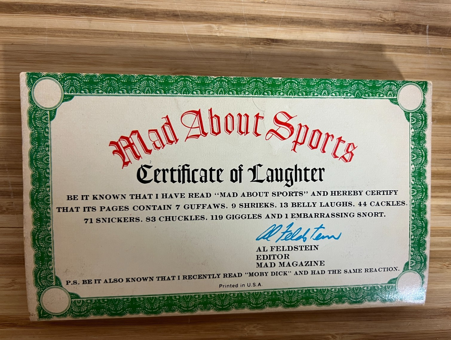 MAD ABOUT SPORTS ’75 Warner & Sports Mania by Tony Tallarico w/Joe Kiernan ’74