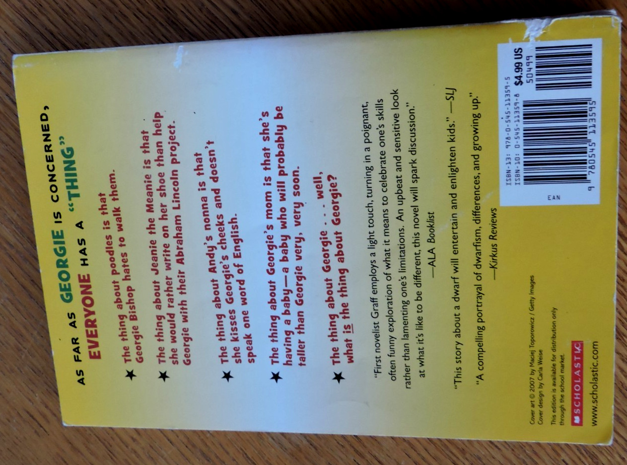 The Thing About Georgie paperback 220 pages by Lisa Graff 2008 juvenile interest