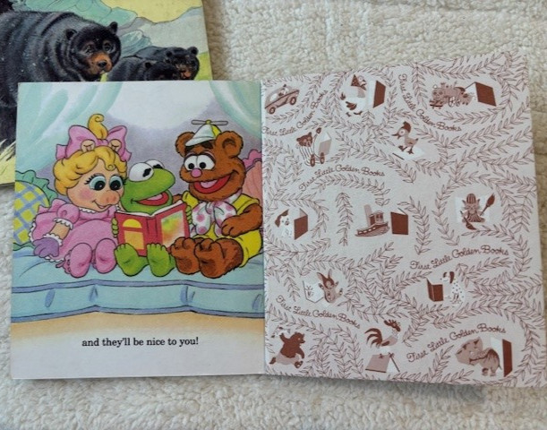 Vintage Little Golden Books Lot Muppet Babies Be Nice Dumbo Animal Homes Set 5 B
