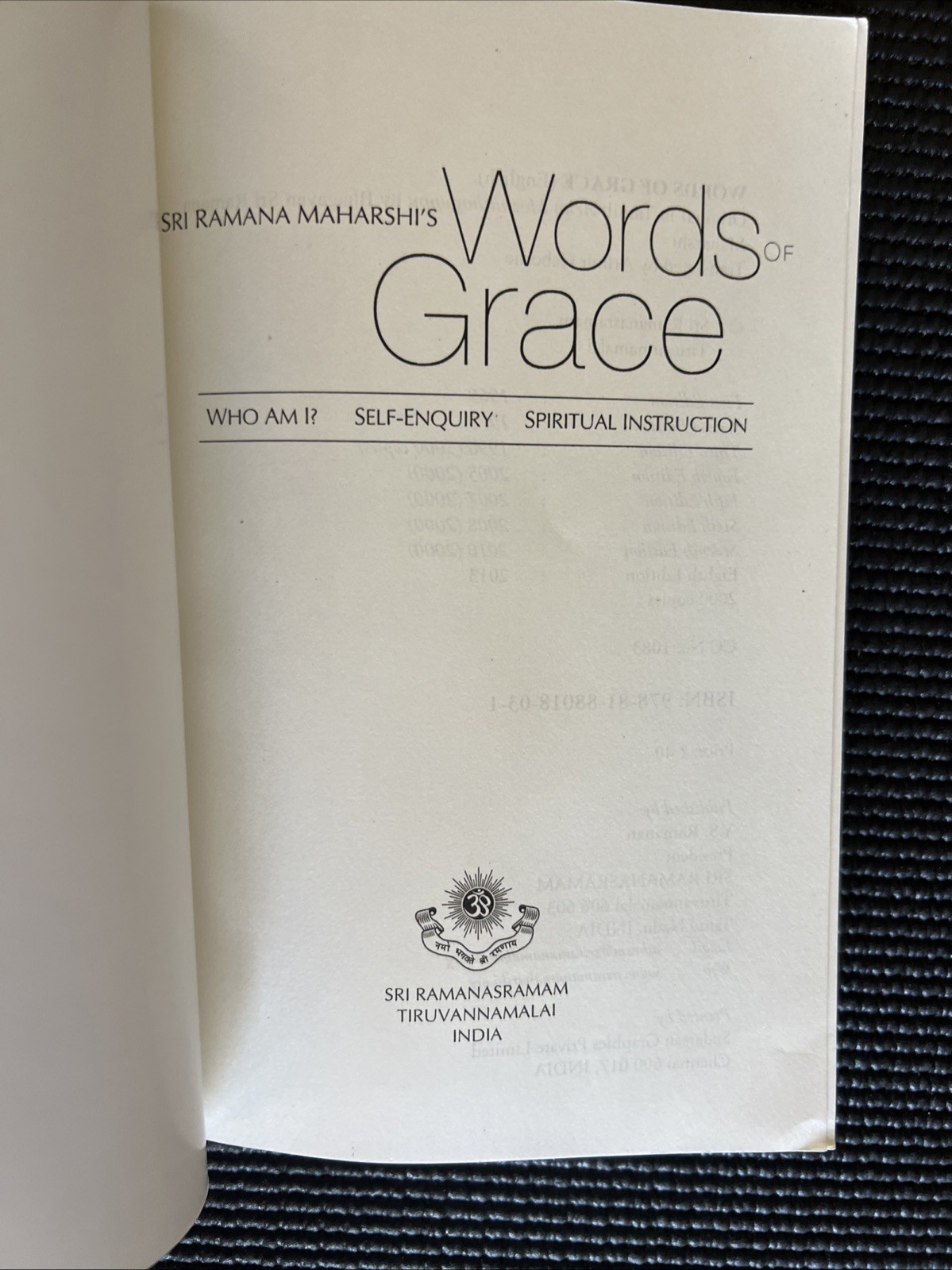 Sri Ramana Maharshi’s Words of Grace Self Inquiry & Who Am I Teachings Book
