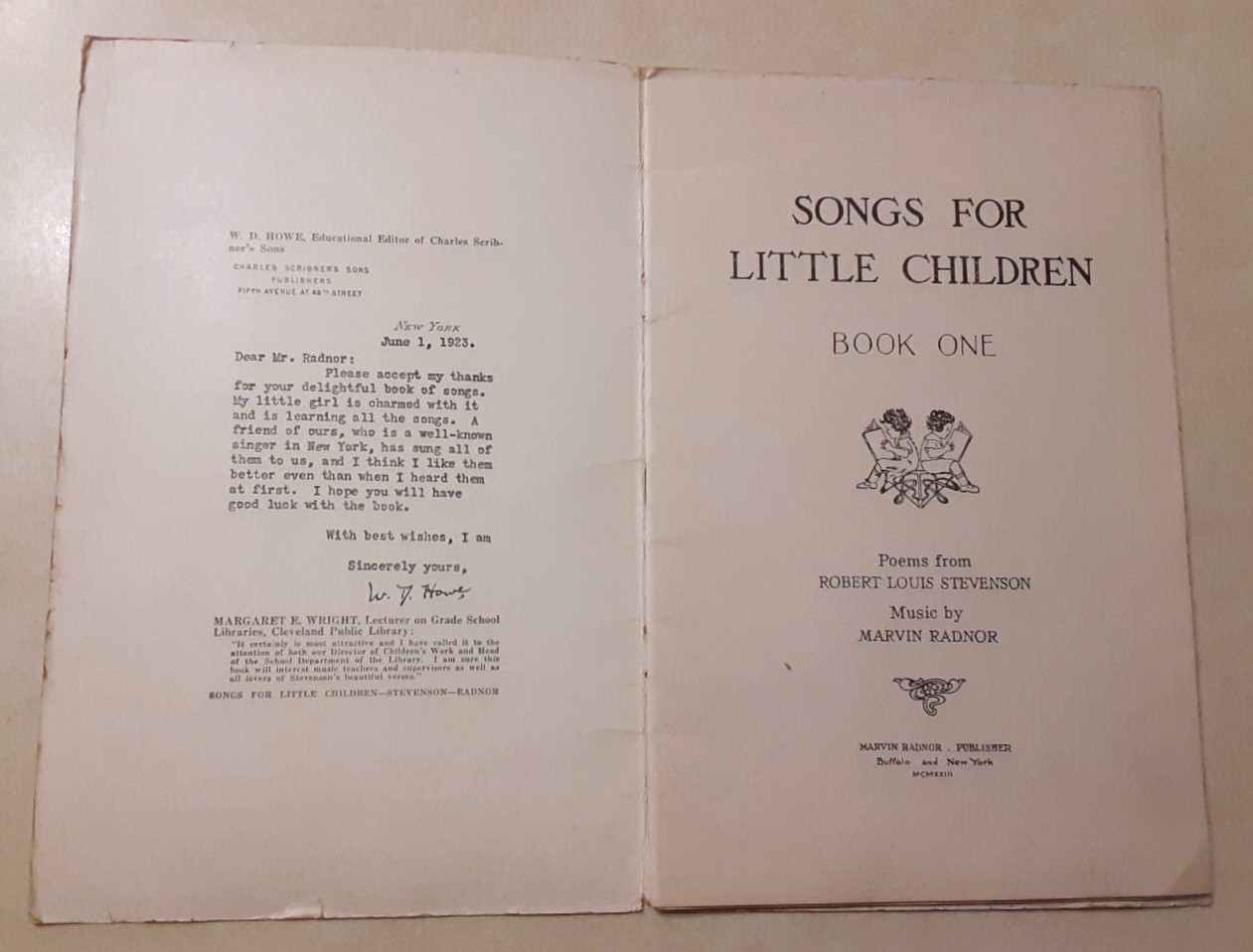 Songs For Little Children Robert Louis Stevenson Antique Vintage Book 1920s 1924