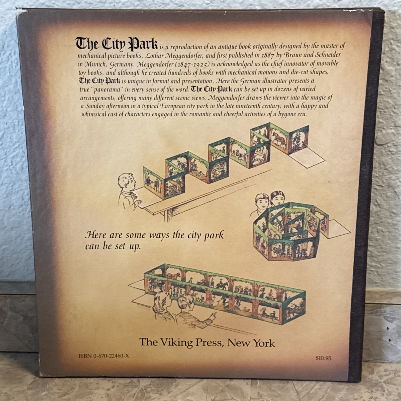 Lothar Meggendorfer The City Park Antique Stand-Up Pop-Up Book Reproduction